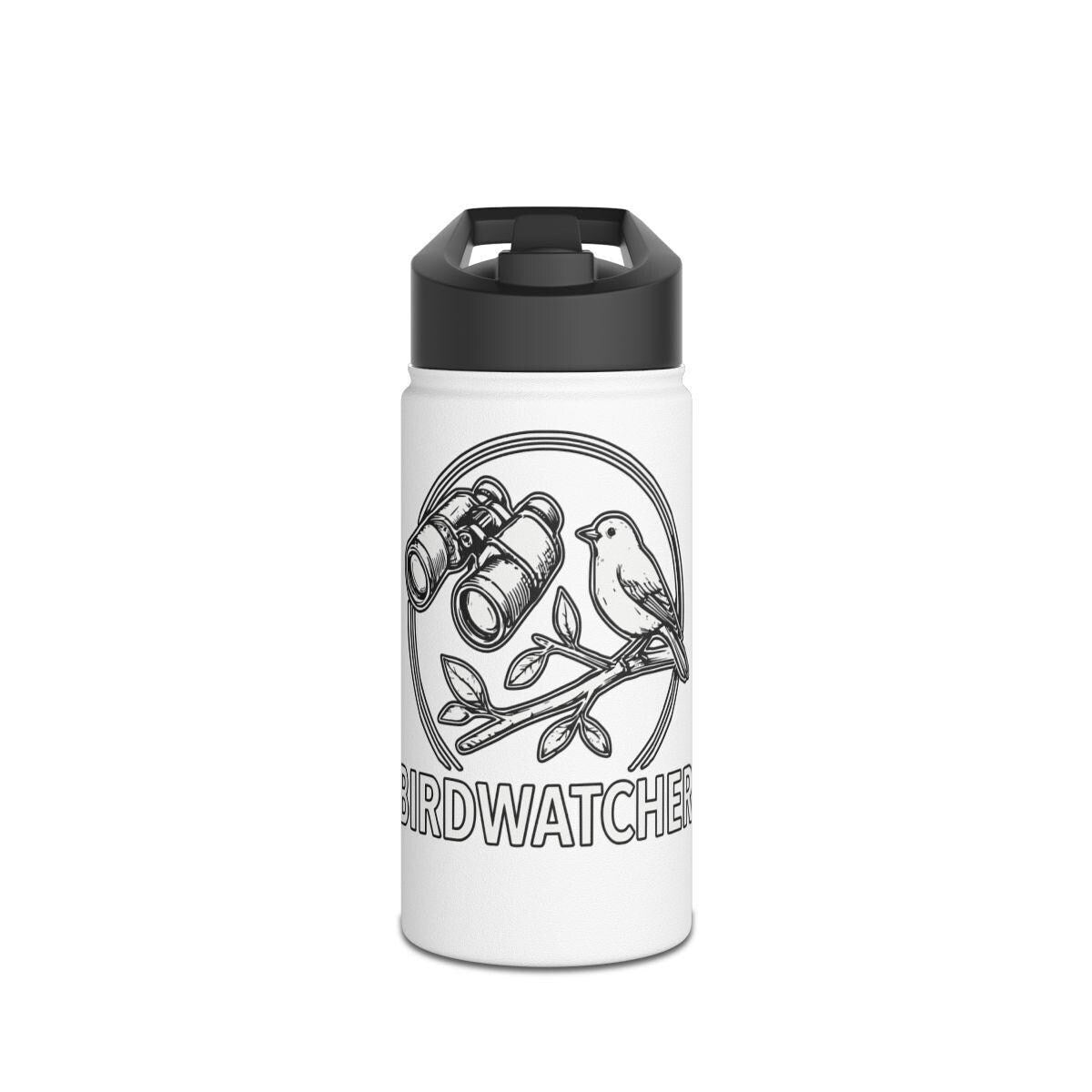 Birdwatching Travel Mug, Birdwatcher Gift, Insulated Coffee Cup, Birding Thermos, Bird Lover Drinkware, Nature Enthusiast Bottle