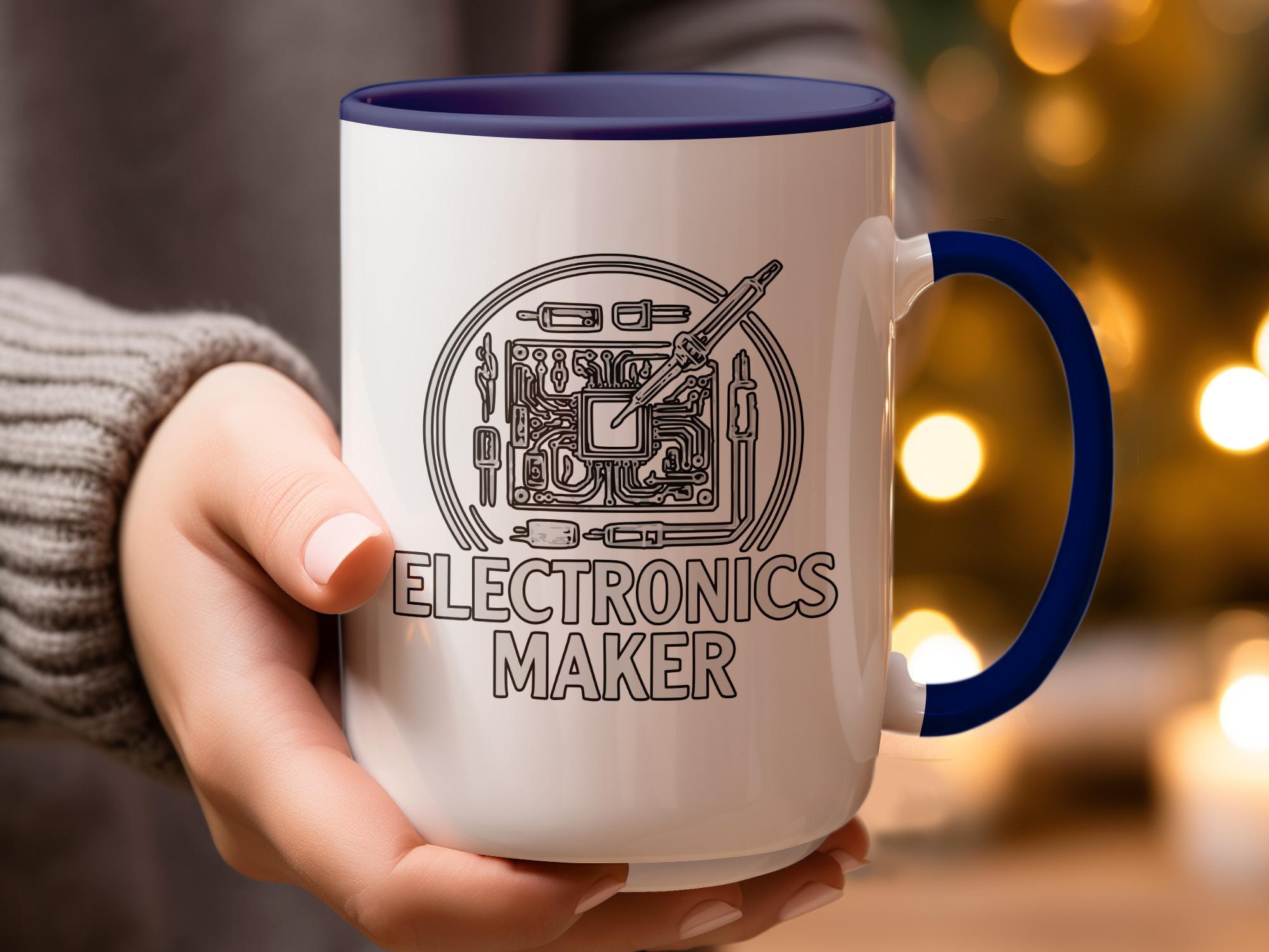 Electronics Maker Mug, Gift for Engineers, Circuit Board Design, Tech Enthusiast Present, Unique Coffee Cup for Technicians