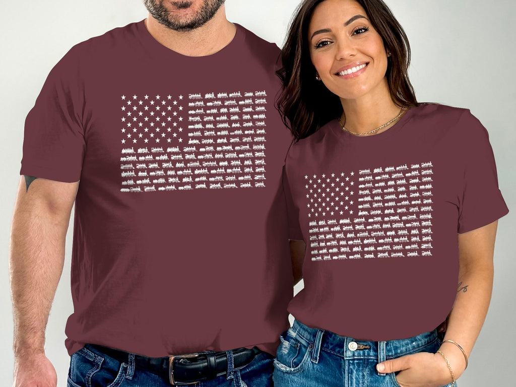 American Flag T-Shirt, Patriotic Shirt, USA Flag Tee, Matching Couples Shirts, Fourth of July Outfit, Independence Day Gift