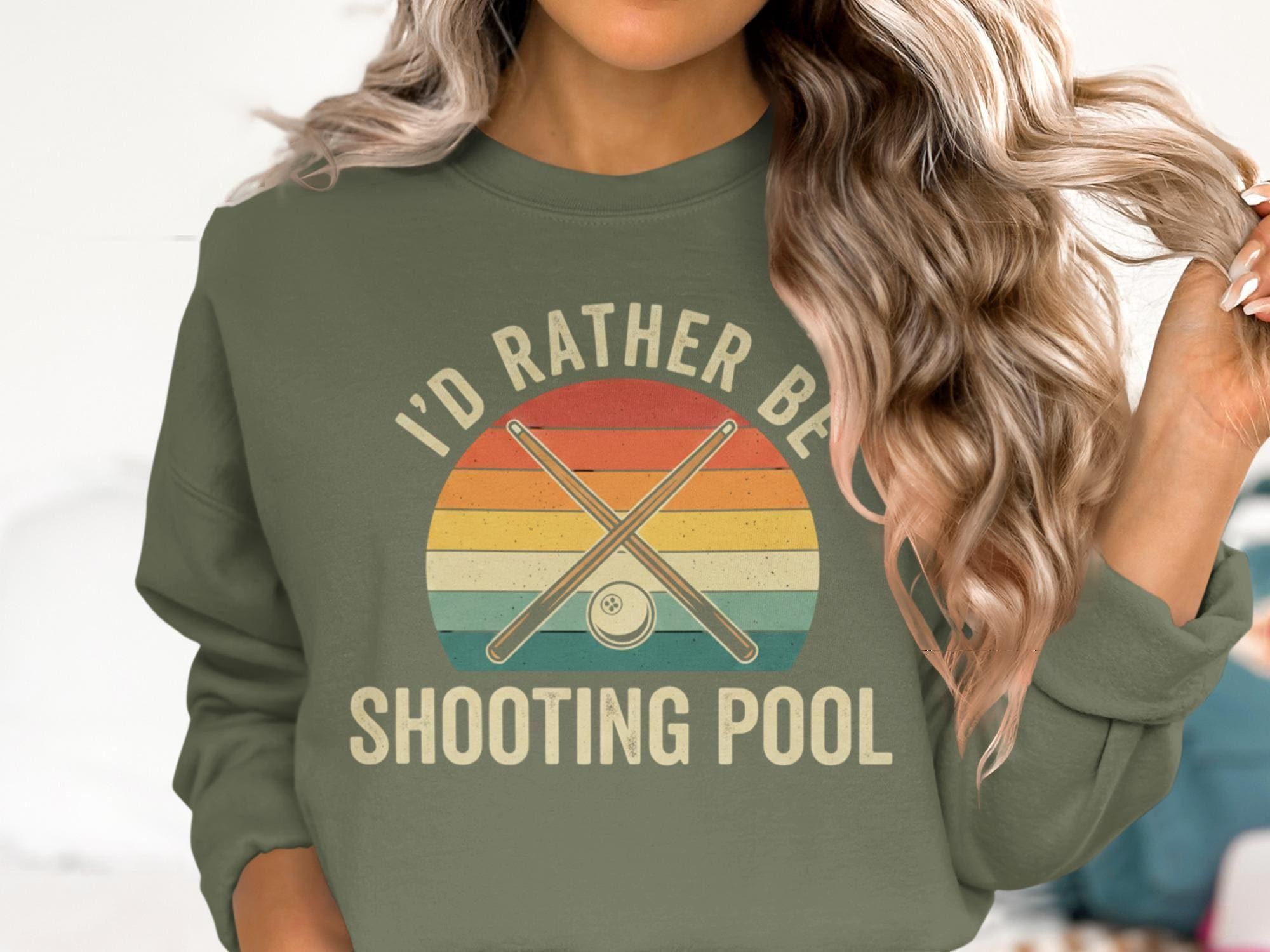 I'd Rather Be Shooting Pool T-Shirt, Retro Billiards Player Gift, Pool Lover Tee, Cue Sticks T Shirt, Trendy Billiards T-Shirt