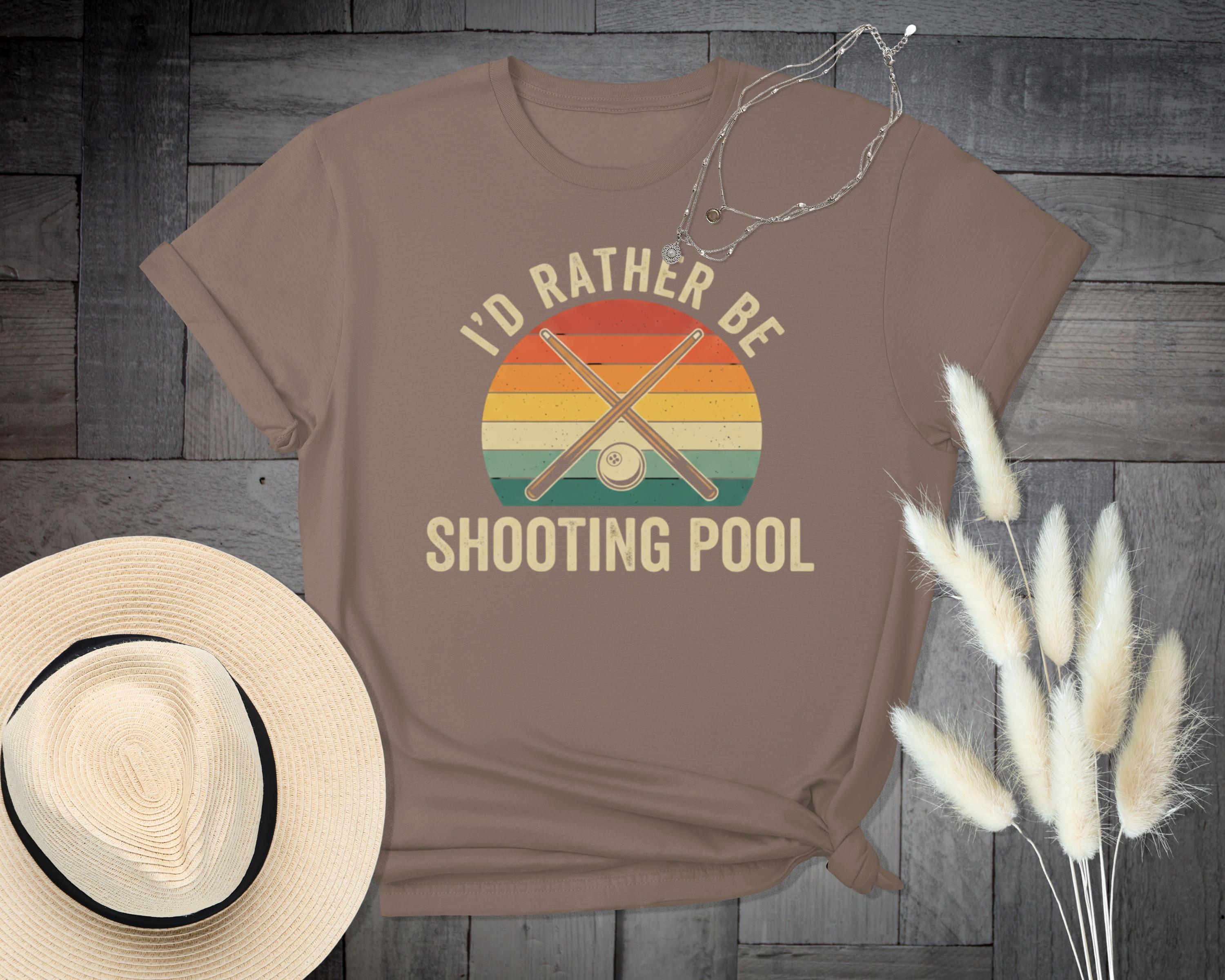 I'd Rather Be Shooting Pool T-Shirt, Retro Billiards Player Gift, Pool Lover Tee, Cue Sticks T Shirt, Trendy Billiards T-Shirt