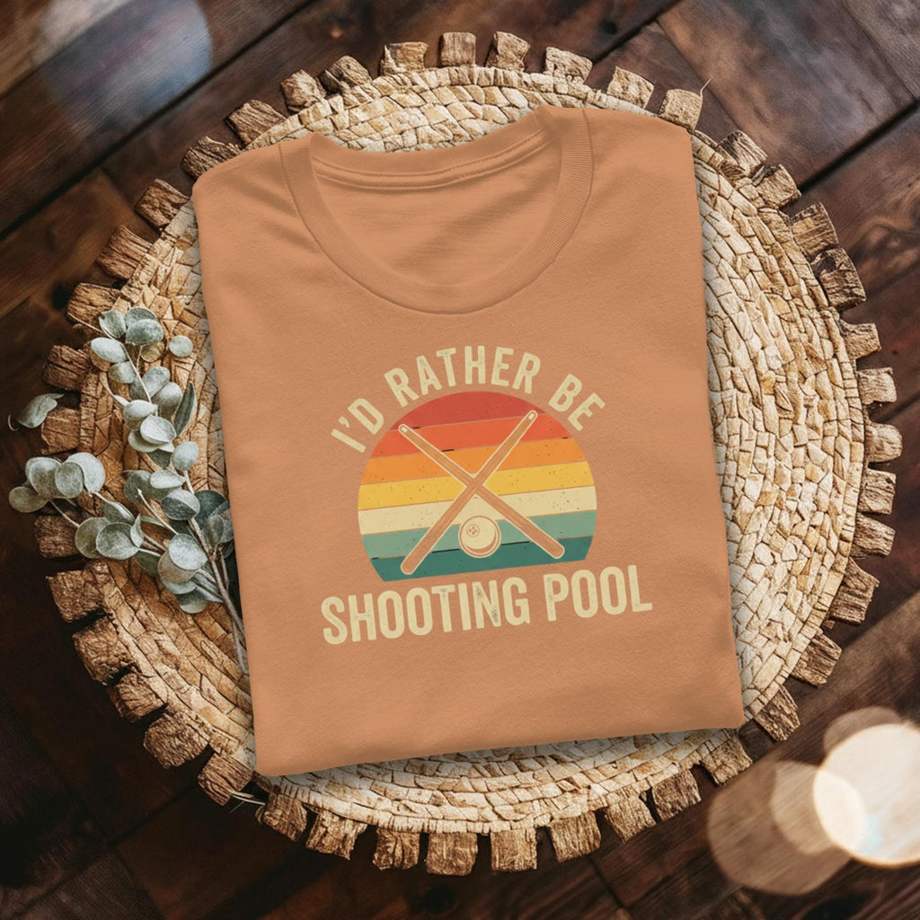 I'd Rather Be Shooting Pool T-Shirt, Retro Billiards Player Gift, Pool Lover Tee, Cue Sticks T Shirt, Trendy Billiards T-Shirt