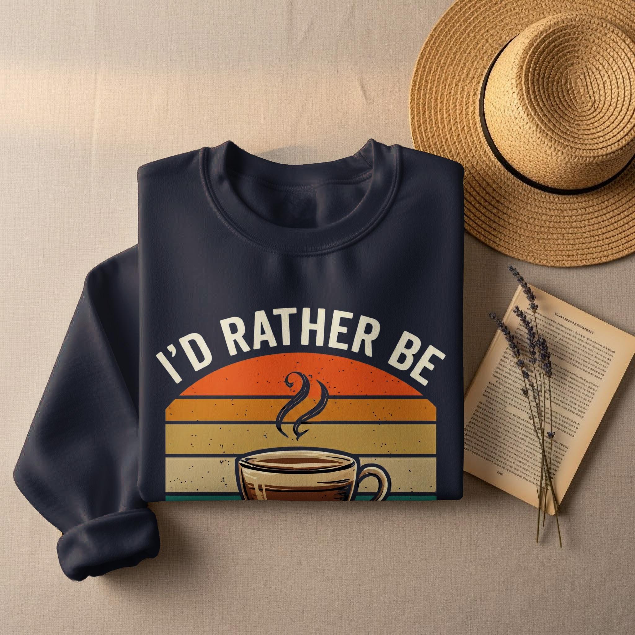 Tea Lover T-Shirt, I'd Rather Be Drinking Tea Shirt, Retro Style T Shirt, Tea Cup Design T-Shirt, Relaxing Gift Tee