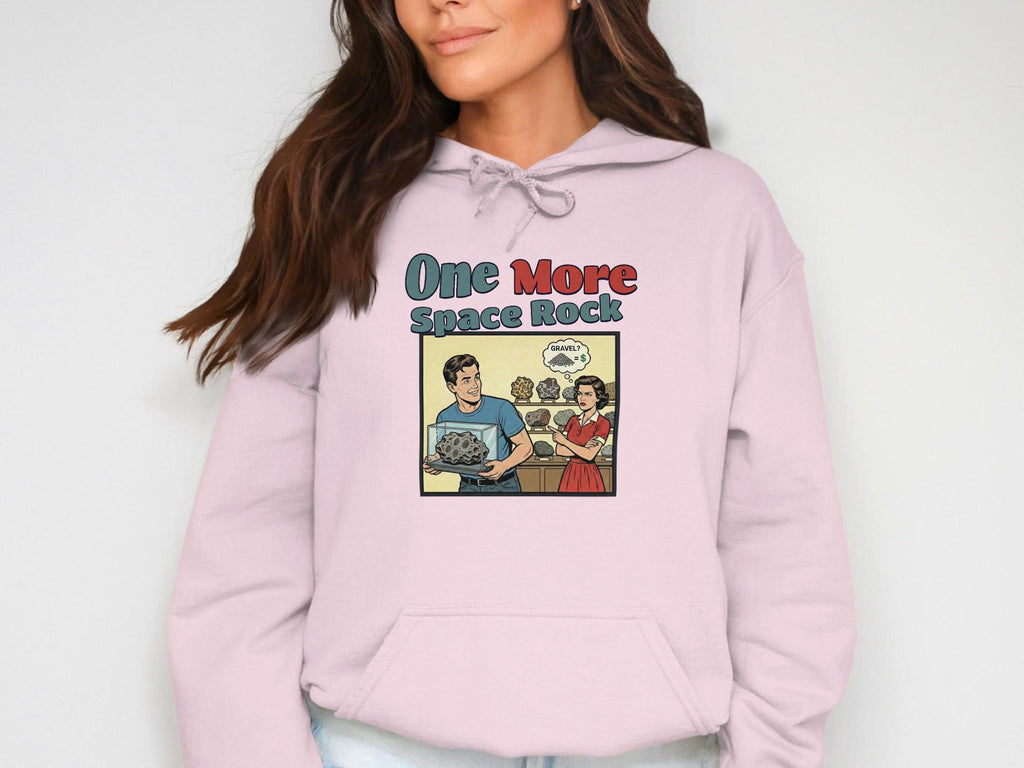 Retro Comic Hoodie, One More Space Rock Design, Vintage Style Pullover, Funny Graphic Sweatshirt, Unique Gift for Him or Her