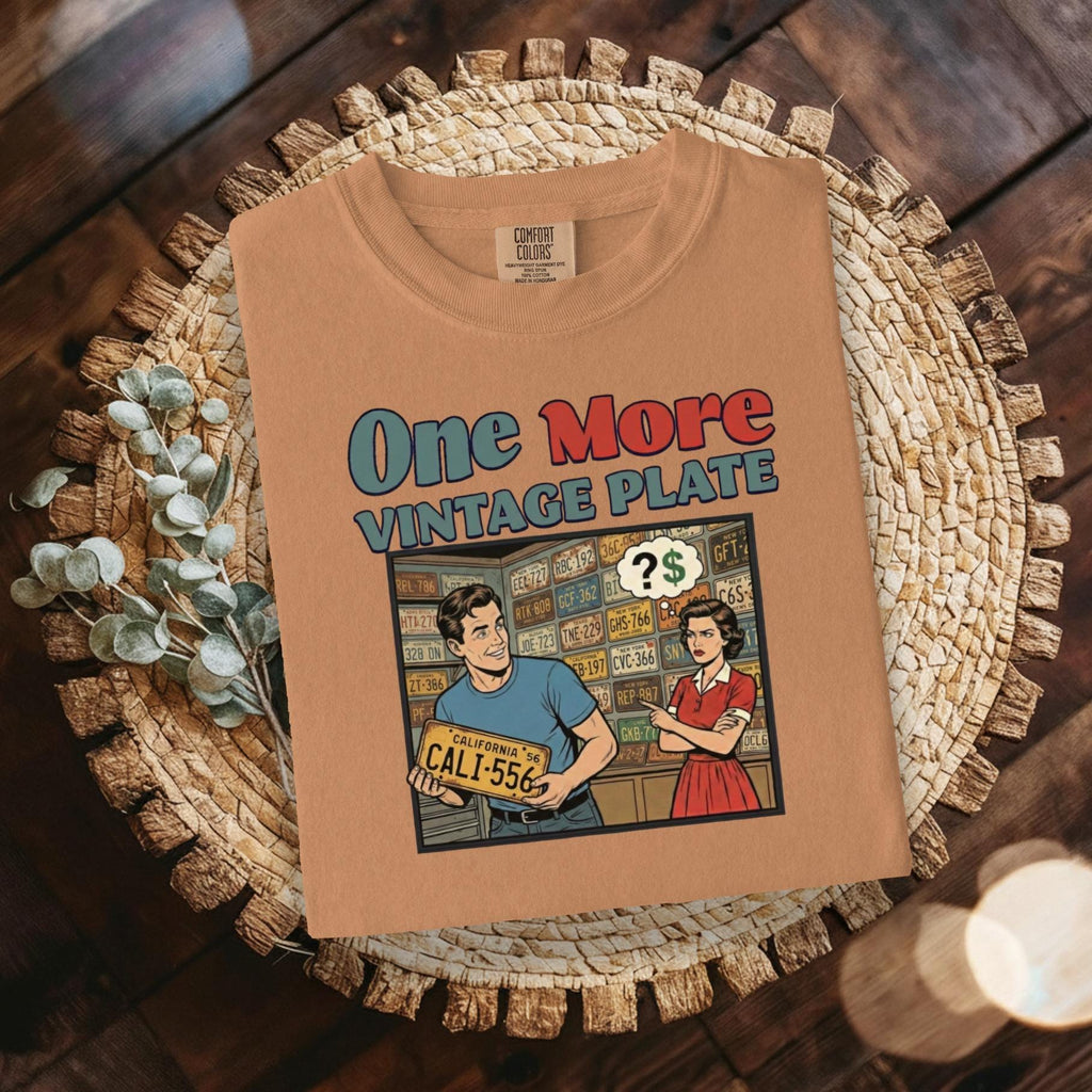 Vintage License Plate Graphic T-Shirt, Retro Car Enthusiast Shirt, Classic Auto Lover Gift, Nostalgic Tee, Fun Casual Wear, Unique Design