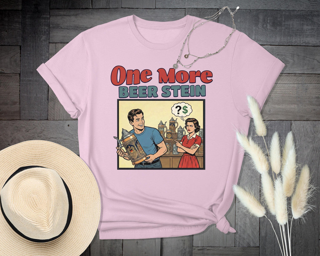 One More Beer Stein T-shirt, Funny Vintage Beer Lover Shirt, Retro Graphic Tee, Humorous Beer Drinking Gift, Men Women Unisex Shirt