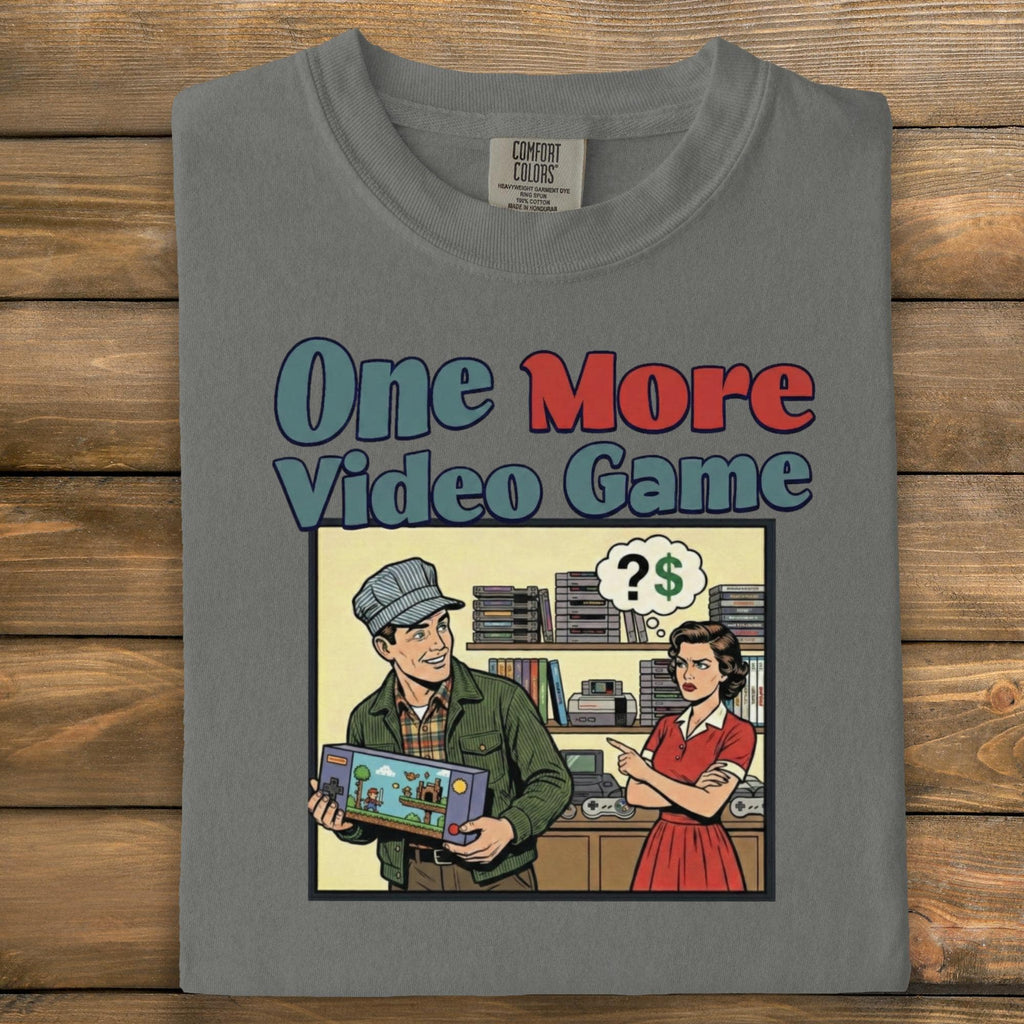 Funny One More Video Game Shirt, Retro Gamer Tshirt, Gift For Gamers, Vintage Gaming Tee, Comic Style Graphic Tee