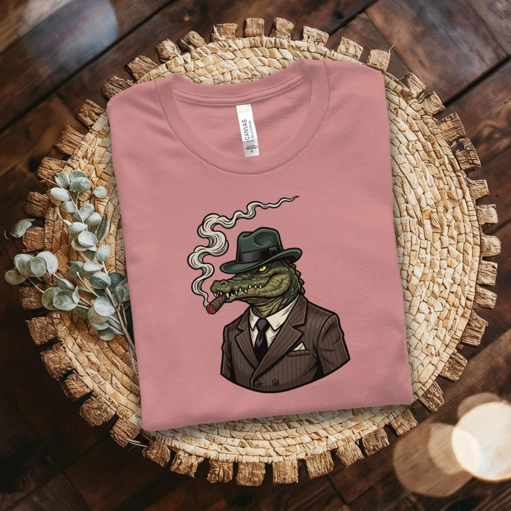 Crocodile Mafia Boss T-Shirt, Cigar Gator Tee, Gangster Alligator Shirt, Cool Animal Design, Funny Graphic Tee, Quirky Gift Idea