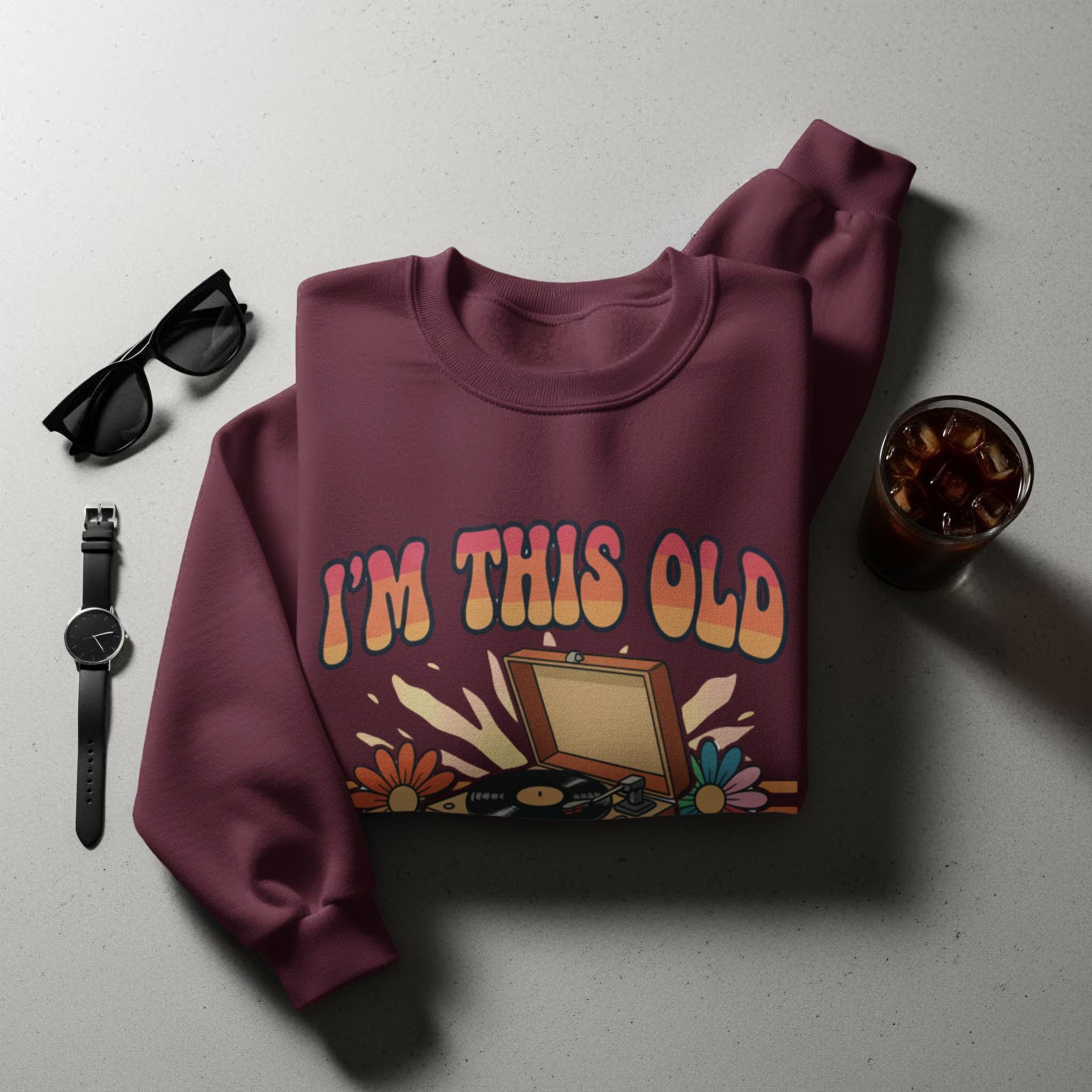 I'm This Old Sixties T-Shirt, Retro Record Player Tee, Vintage Music Lover Gift, 60s Survivor Shirt, Hippie Style, Groovy TShirt