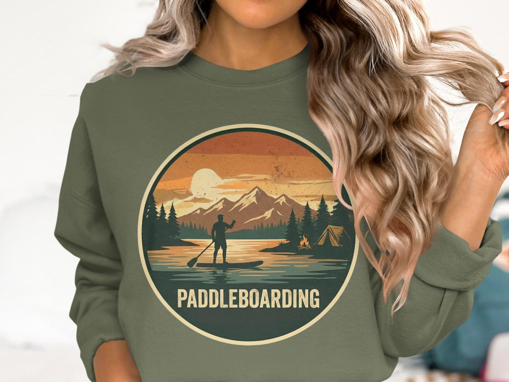 Paddleboarding T-Shirt, Retro Sunset Graphic Tee, Camping T Shirt, Outdoor Adventure Shirt, Nature Lover T Shirt, Comfort Colors T-Shirt