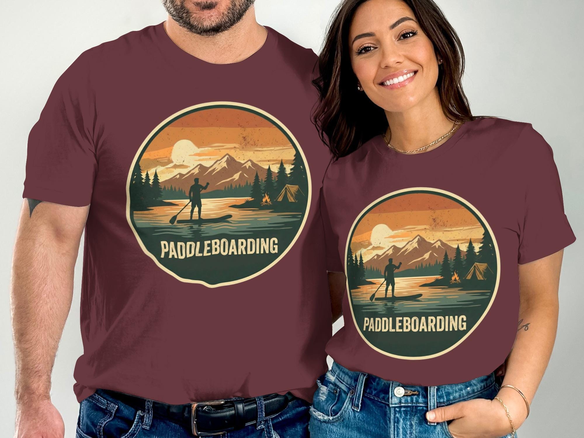 Paddleboarding T-Shirt, Retro Sunset Graphic Tee, Camping T Shirt, Outdoor Adventure Shirt, Nature Lover T Shirt, Comfort Colors T-Shirt