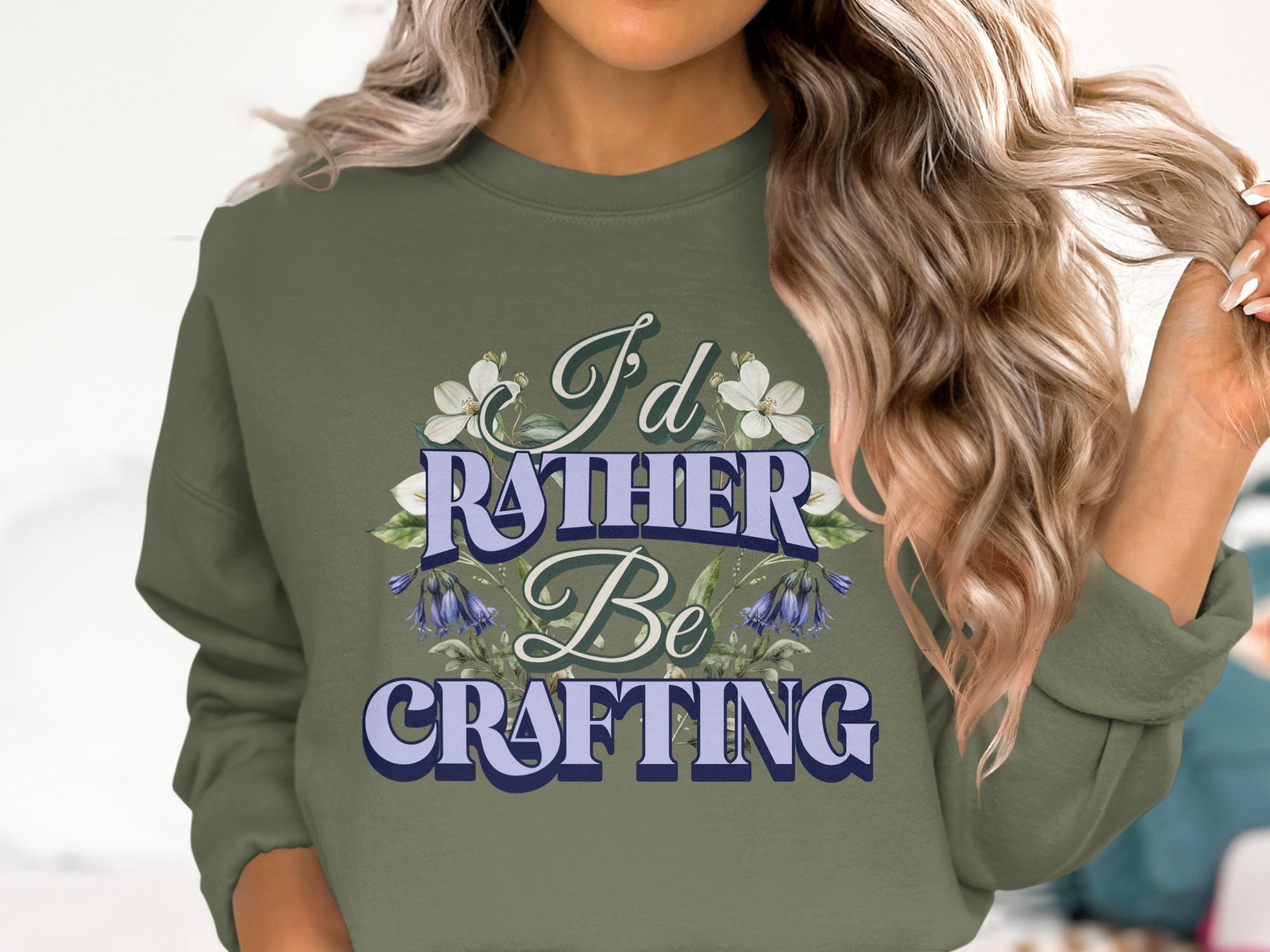 I'd Rather Be Crafting Sweatshirt, Crafter Gift, Craft Lover Shirt, Cute Graphic Pullover, Cozy Casual Outfit, Unisex Crafting Apparel