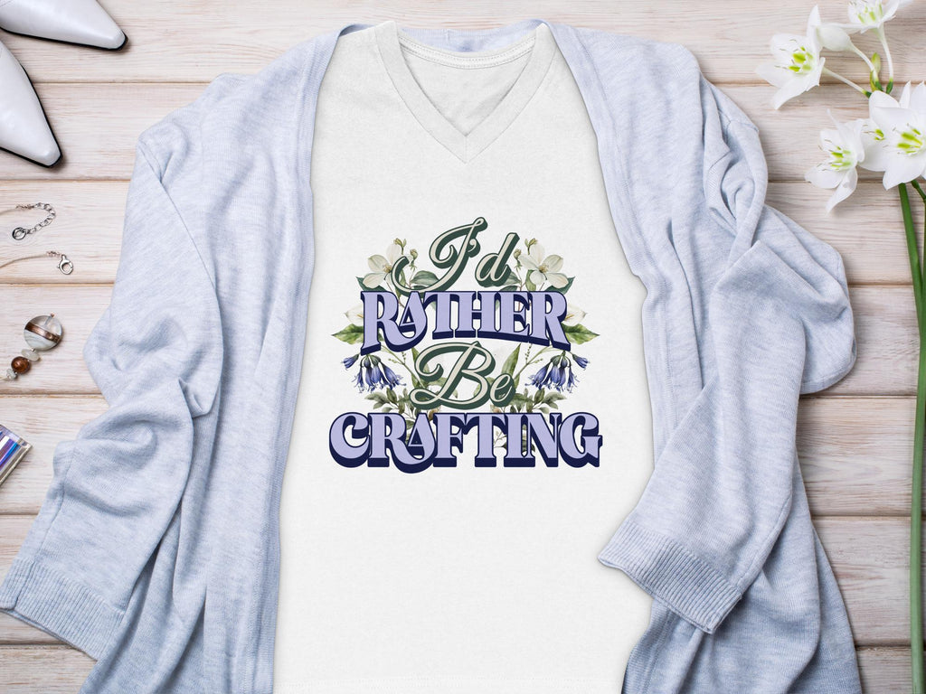 Crafting Graphic Tee, Funny Craft Lover Shirt, I'd Rather Be Crafting T-shirt, Gift for Crafters, Cute Crafty Apparel, Crafting Fun Top