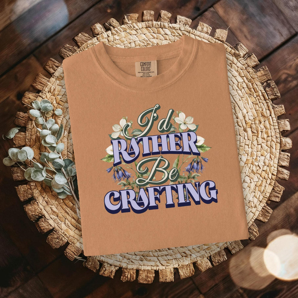 Funny Crafting Shirt, I'd Rather Be Crafting Tee, Craft Lover Gift, Graphic Tee for Crafters, Handmade Crafting Shirt, Crafty T-shirt