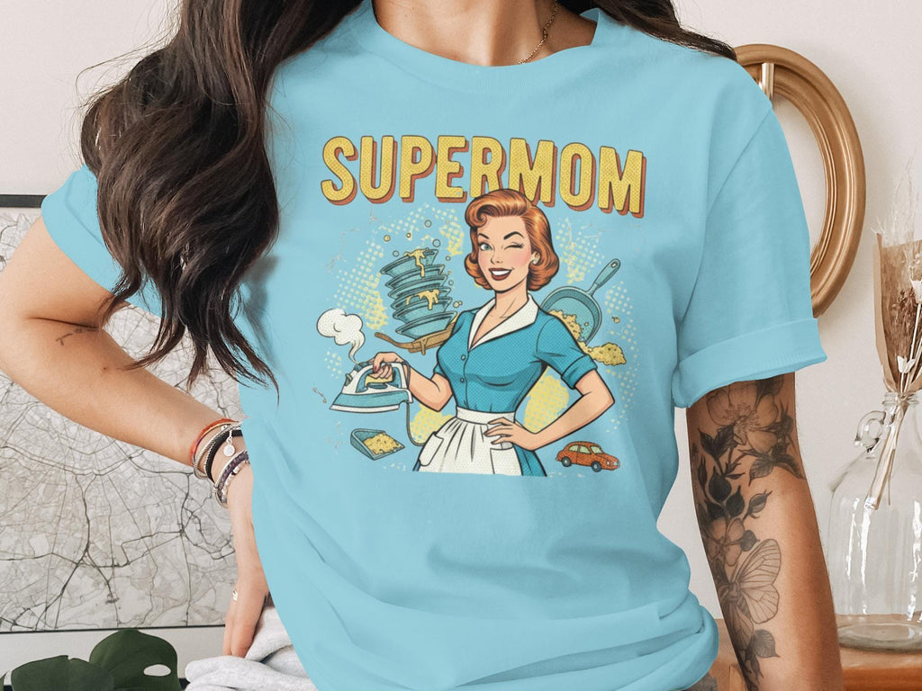 Supermom T-Shirt, Retro Mom Tee, Funny Mom Shirt, Gift for Mom, Mom Life Shirt, Comfort Colors Tee, Super Mom
