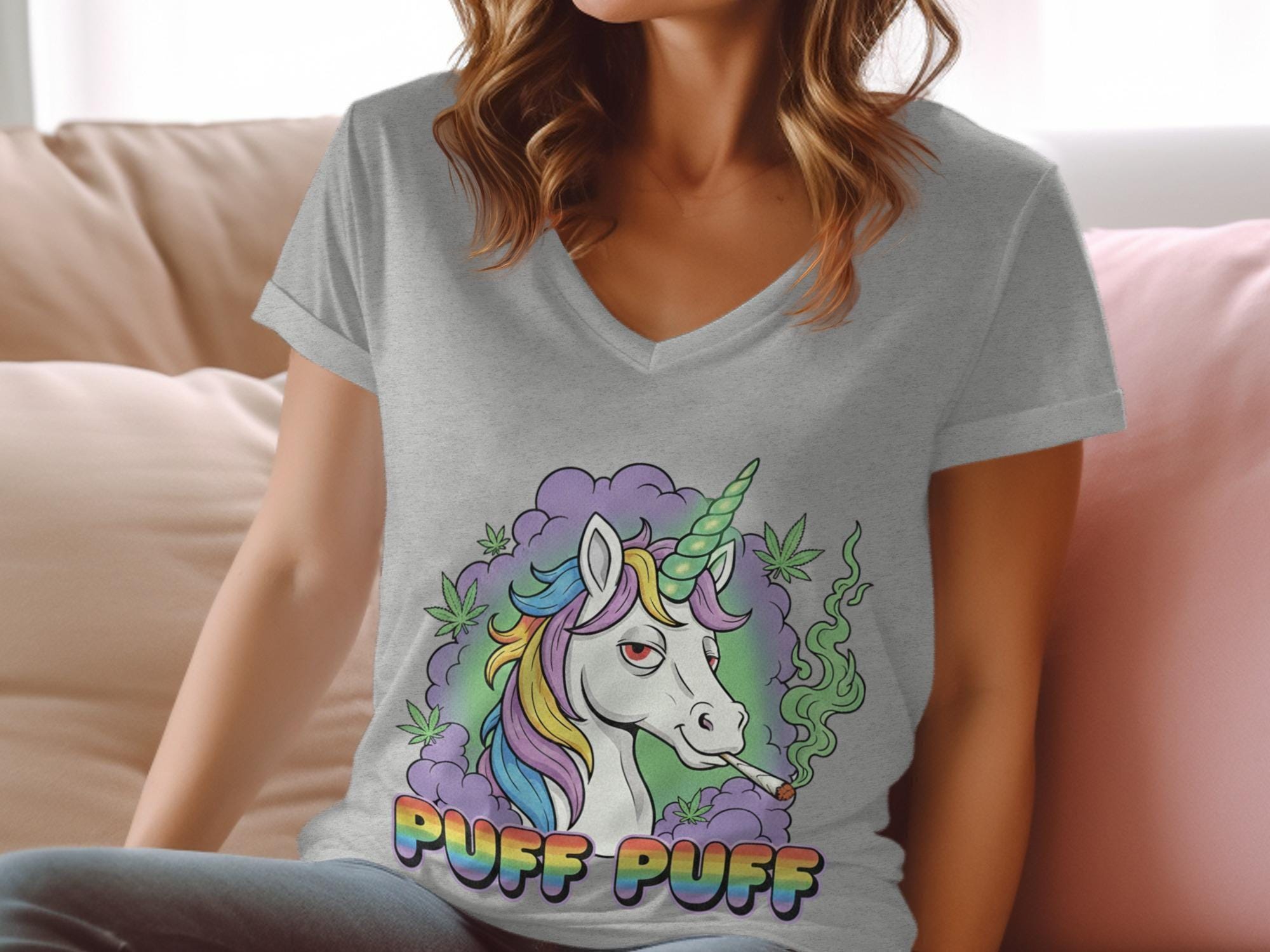 Puff Puff Unicorn T-Shirt, Funny Weed Shirt, Stoner Unicorn, Colorful Graphic Tee, Trending T Shirt, Comfort Colors Shirt