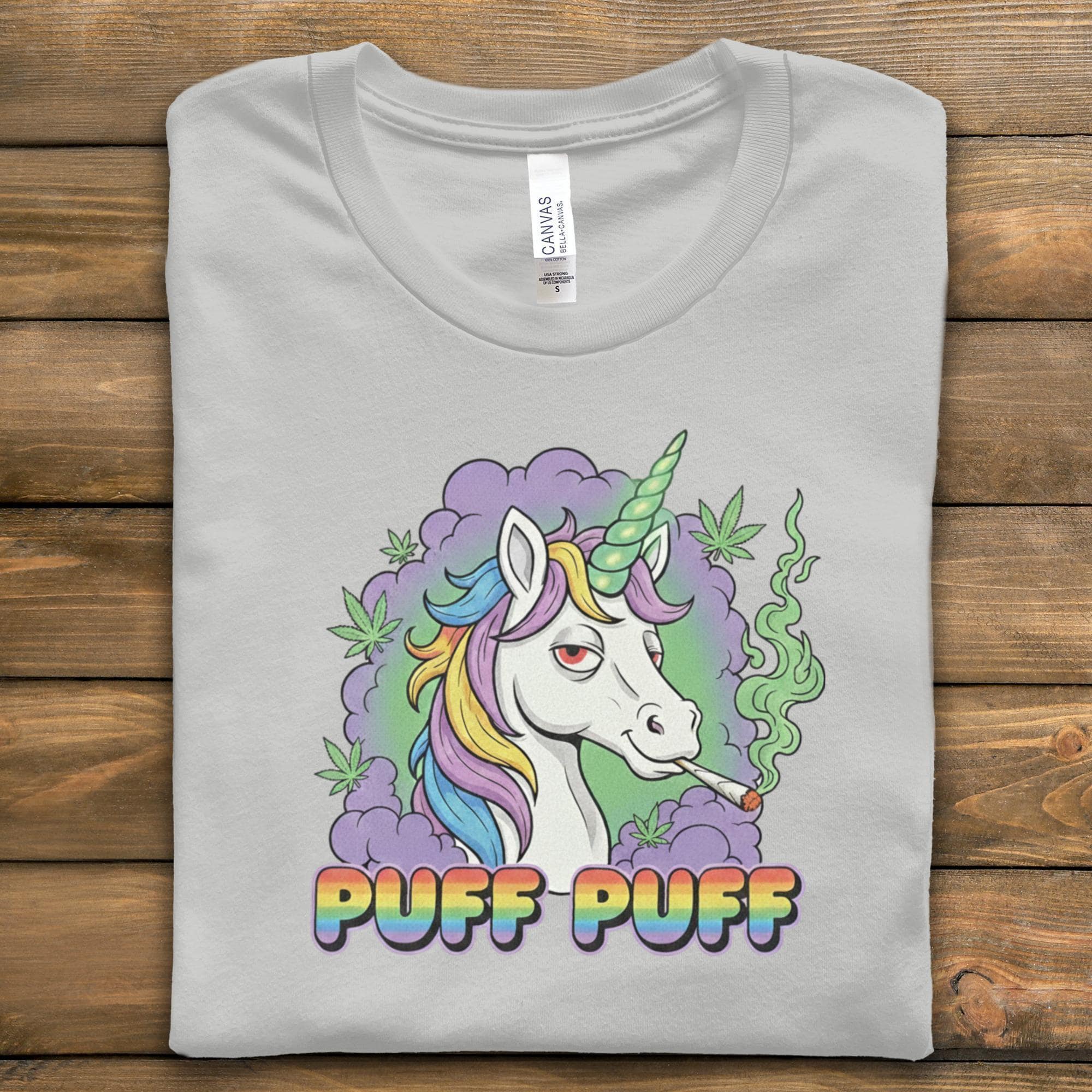 Puff Puff Unicorn T-Shirt, Funny Weed Shirt, Stoner Unicorn, Colorful Graphic Tee, Trending T Shirt, Comfort Colors Shirt
