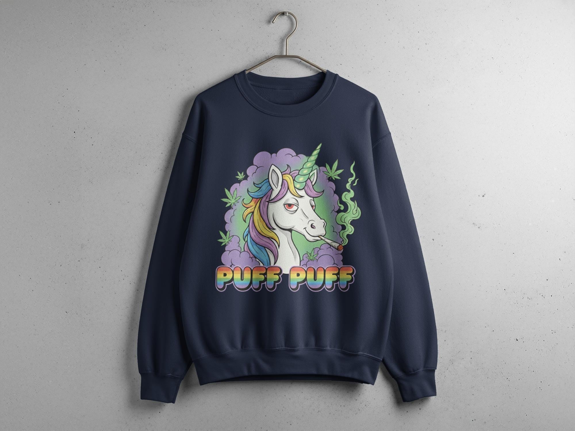 Puff Puff Unicorn T-Shirt, Funny Weed Shirt, Stoner Unicorn, Colorful Graphic Tee, Trending T Shirt, Comfort Colors Shirt