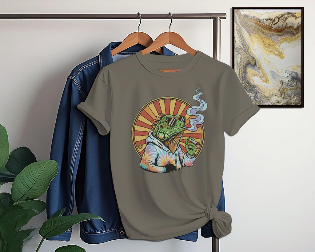 Stoned Iguana T-Shirt, Funny Reptile Tee, Cool Animal Design, Comfort Colors Shirt, Stoner Lizard T-Shirt, Unique Graphic Tee