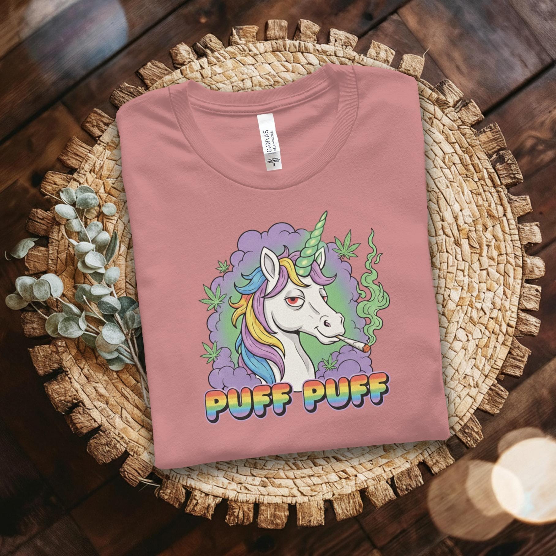 Puff Puff Unicorn T-Shirt, Funny Weed Shirt, Stoner Unicorn, Colorful Graphic Tee, Trending T Shirt, Comfort Colors Shirt