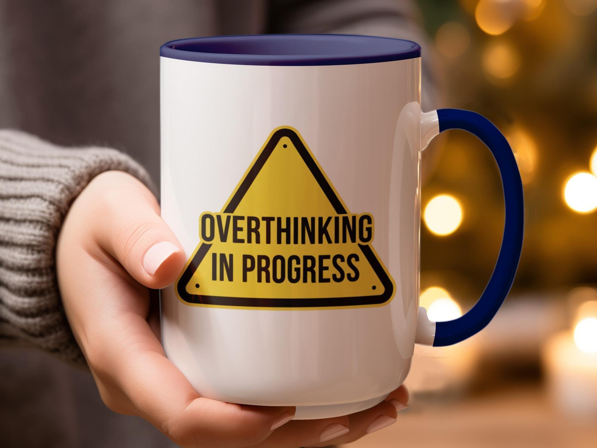 Overthinking In Progress Mug, Funny Coffee Mug, Gift For Overthinkers, Office Humor Mug, Novelty Mug, Stress Relief Mug