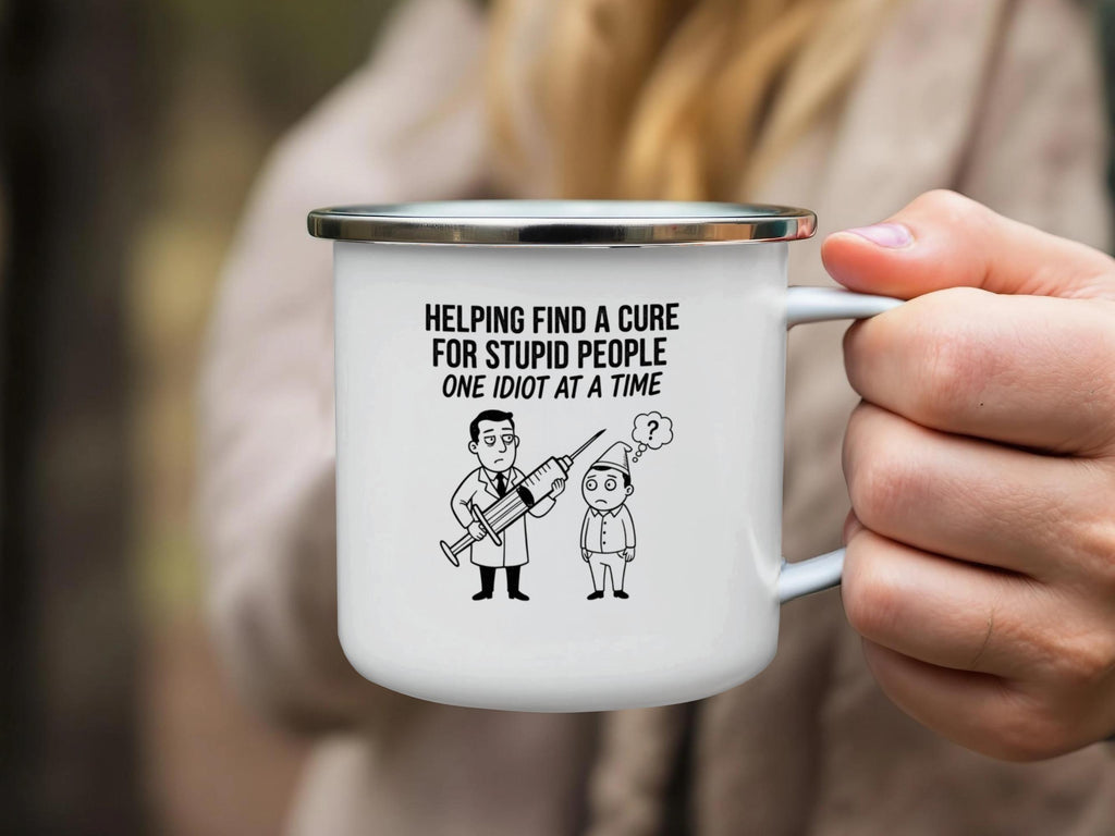 Helping Find A Cure Mug, Funny Coffee Mug, Sarcastic Gift, Humorous Quote Mug, Coffee Cup for Friends, Gag Gift for Coworkers