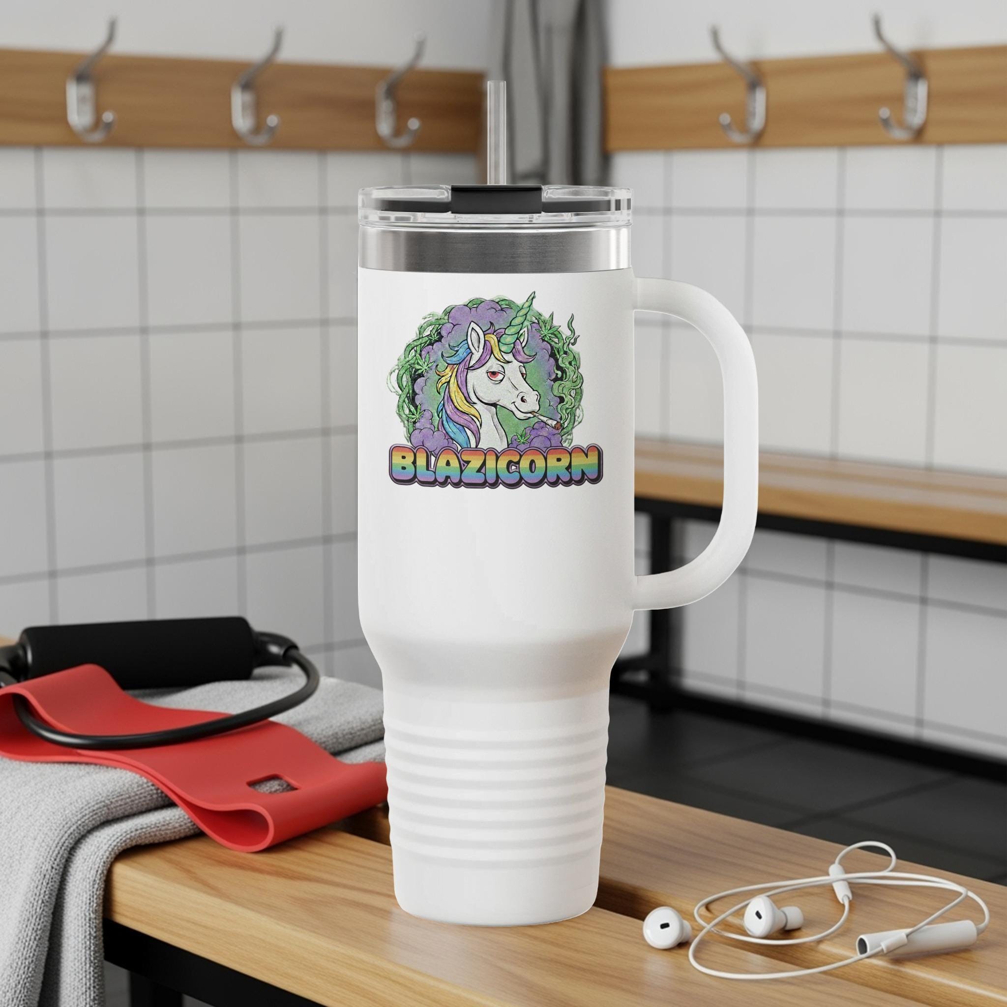 Blazicorn tumbler, unicorn travel mug, fantasy creature cup, insulated drinkware, magical unicorn gift, large coffee tumbler