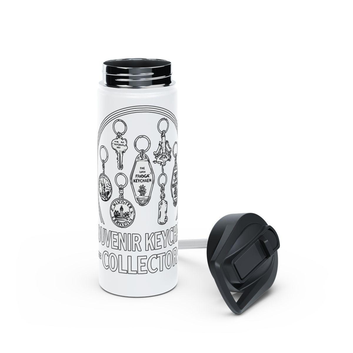 Souvenir Keychain Collector Thermos, Unique Design Travel Mug, Gift for Keychain Enthusiasts, Insulated Drink Container, Collector's Item