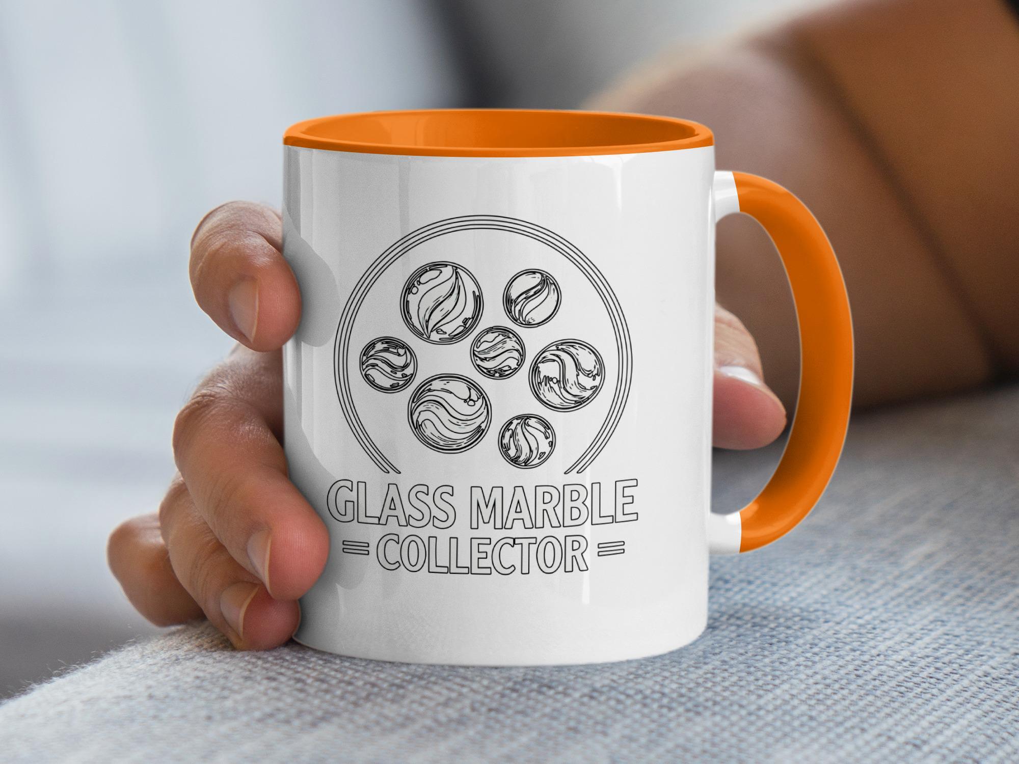 Glass Marble Collector Mug, Unique Coffee Tea Cup, Fun Marble Design, Gift for Collectors, Office Desk Decor, Vintage Style Mug