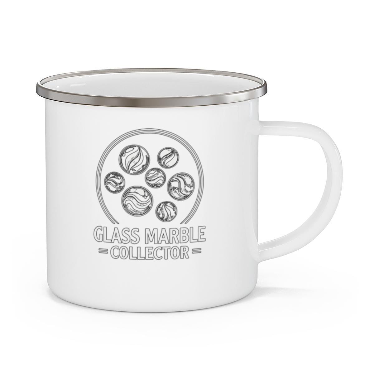 Collector Glass Marble Mug, Gift for Marble Collectors, Unique Marble Lover Coffee Cup, Collector Enamel Mug, Gift for Coffee Lover