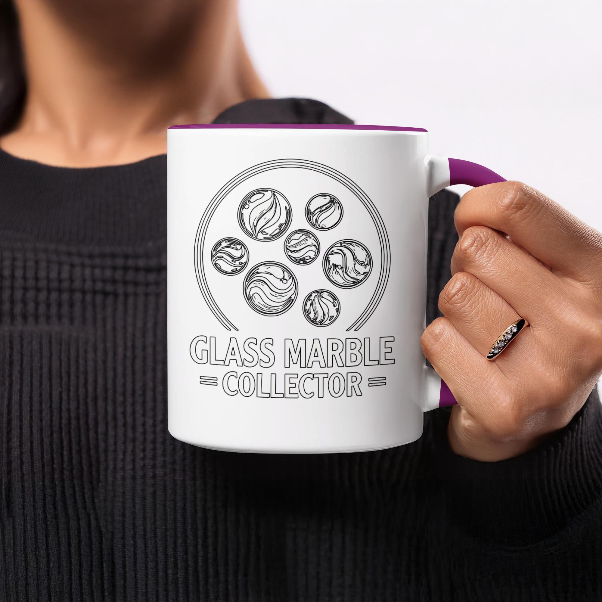 Glass Marble Collector Mug, Collectors Coffee Mug, Unique Marble Design Cup, Gift for Marble Enthusiasts, Fun Collectors Mug