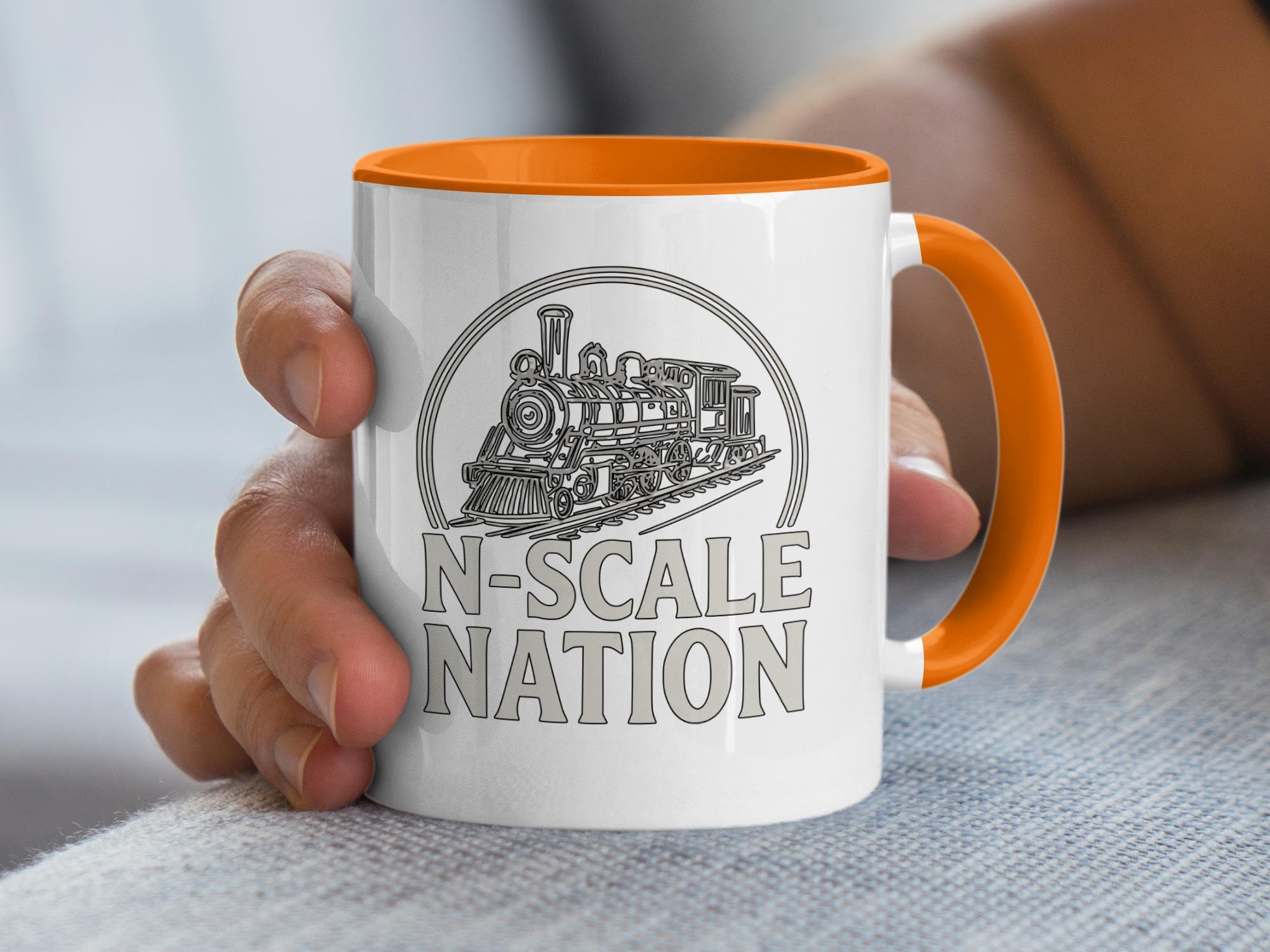 N Scale Nation Train Mug, Vintage Train Coffee Cup, Railroad Enthusiasts Gift, Train Lover Collectible, Unique Train Art Mug