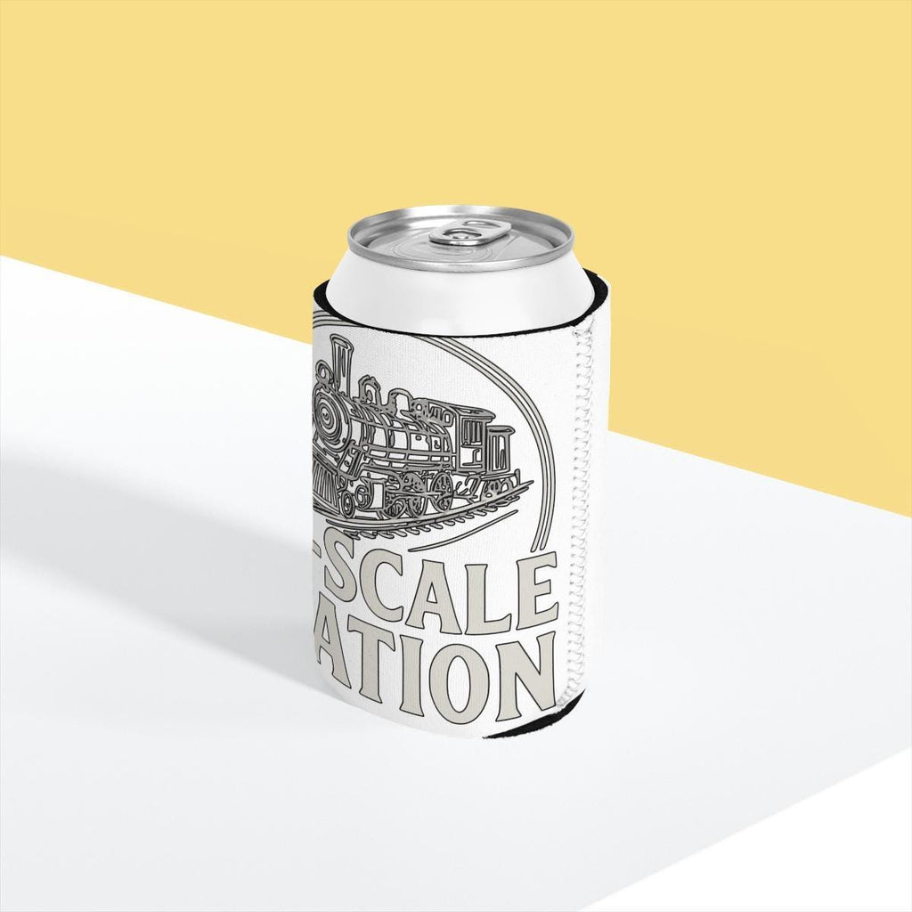 Train Can Cooler with Train Design, Vintage Train Drink Holder, Train Party Favor, Railfan Gift, Train Theme Beverage Sleeve