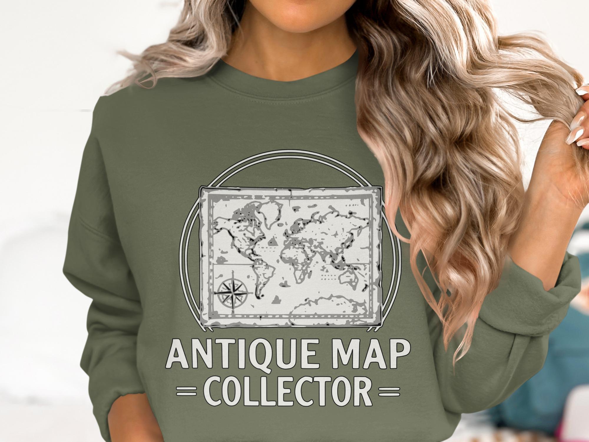 Antique Map Collector T-Shirt, Vintage Map Graphic Tee, Comfort Colors Shirt, World Map TShirt, History Buff Gift, Geography Teacher Gift