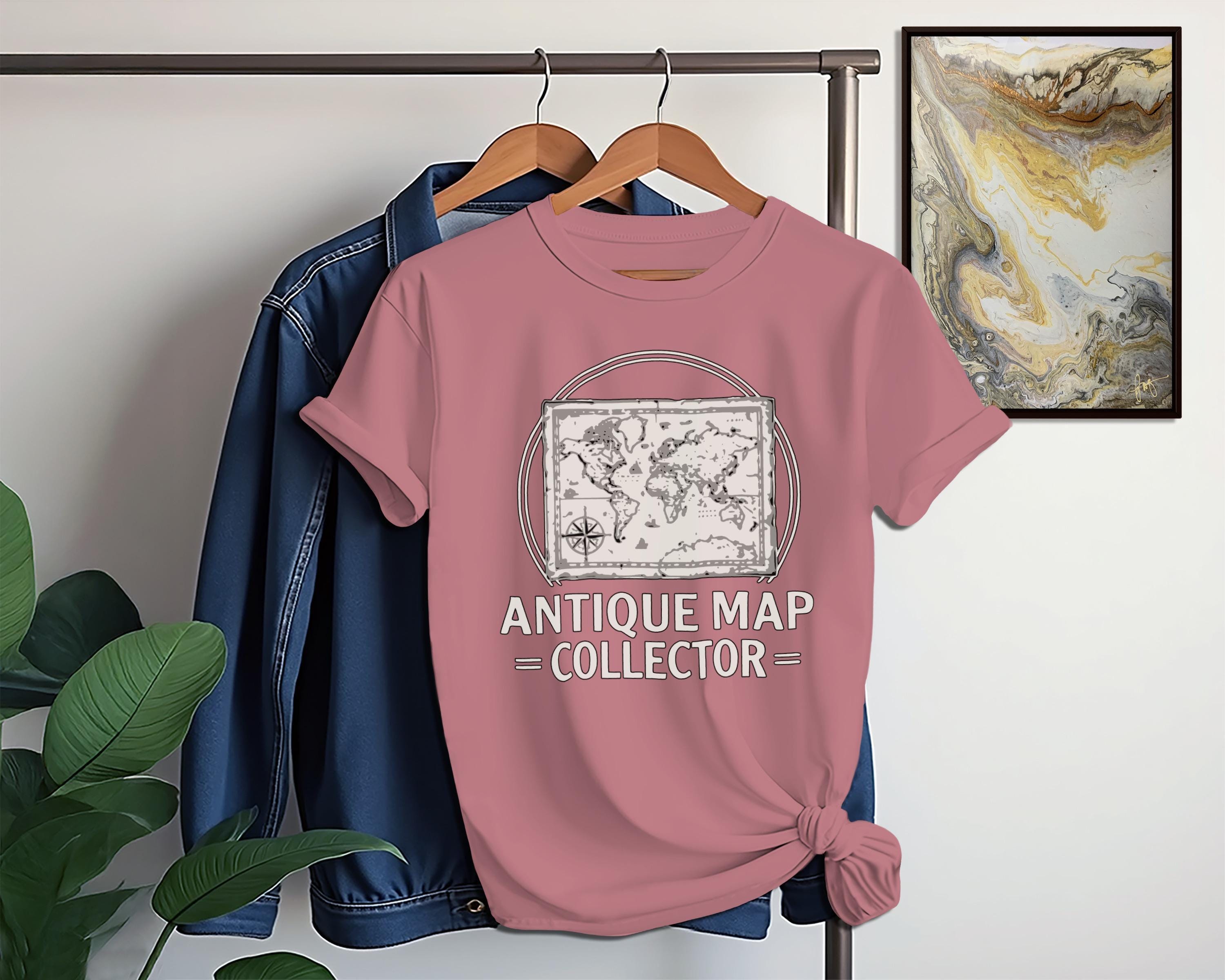 Antique Map Collector T-Shirt, Vintage Map Graphic Tee, Comfort Colors Shirt, World Map TShirt, History Buff Gift, Geography Teacher Gift
