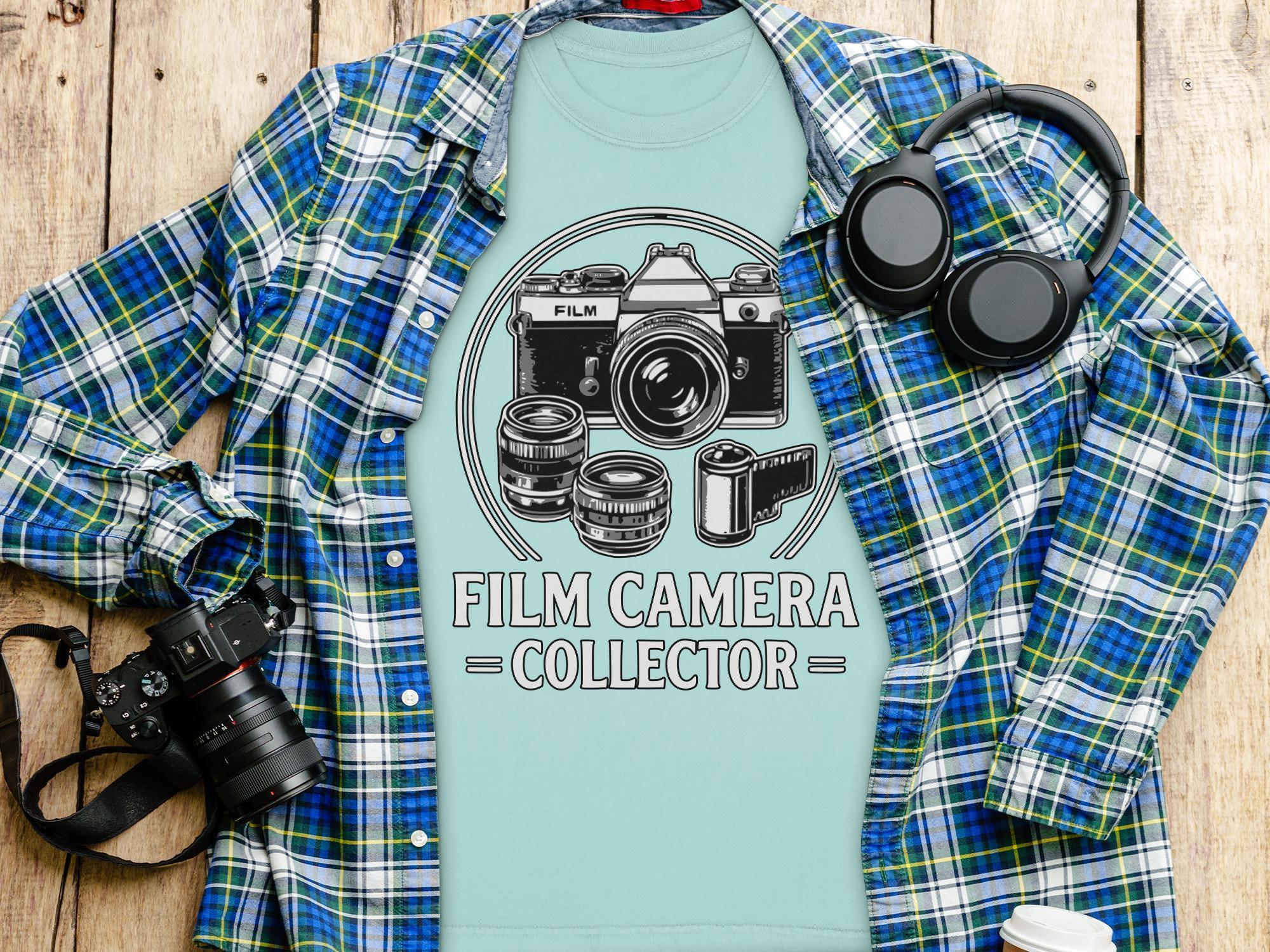 Film Camera Collector T-Shirt, Vintage Photography Tee, Retro Camera Lover Gift, Analog Camera Shirt, Comfort Colors T Shirt, Camera Tags
