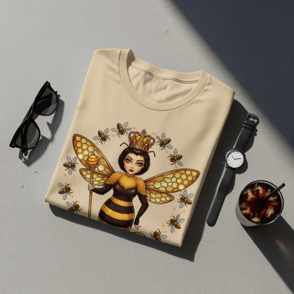 Queen Bee T-Shirt, Honeycomb Wings Shirt, Bee Lover Gift, Bee Keeper Shirt, Save The Bees Tee, Bee Graphic Shirt, Honey Bee Tshirt, Queen