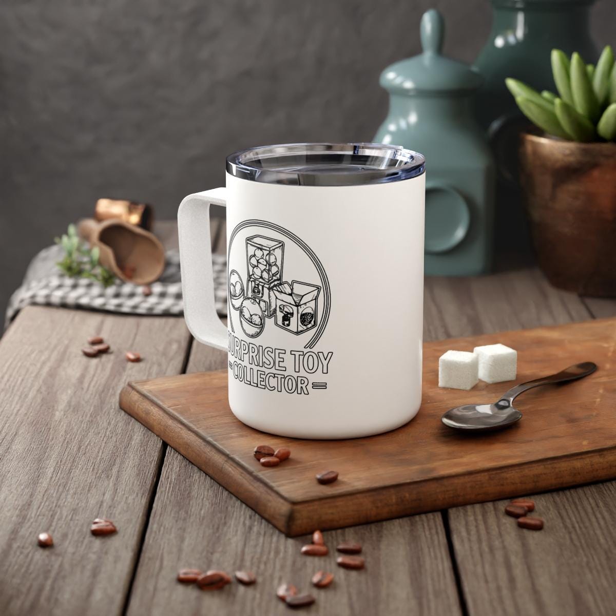 Surprise Toy Collector Coffee Mug, Fun Collectible Gift Mug, Unique Coffee Cup for Toy Enthusiasts, Novelty Gift for Collectors