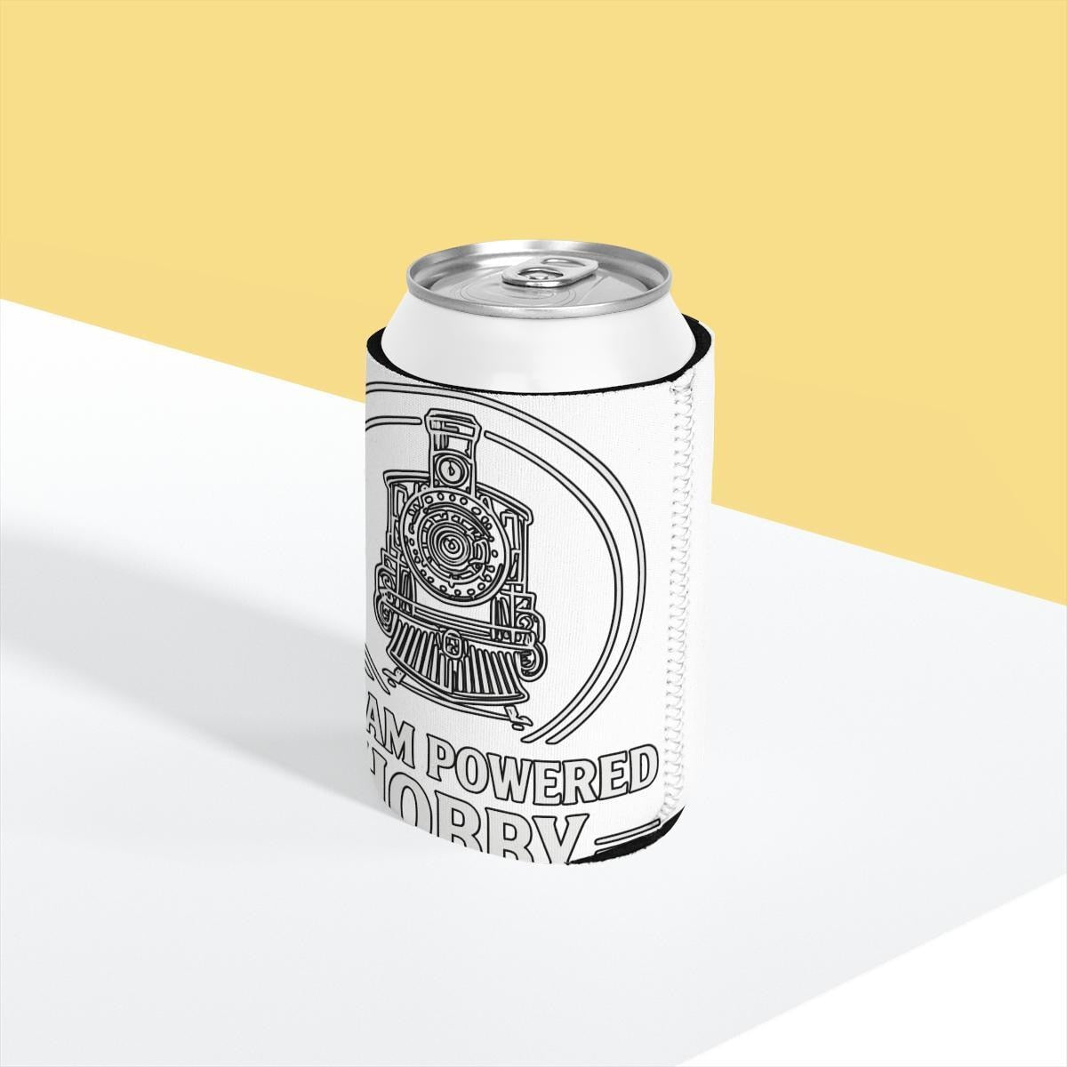 Train lovers can cooler, steam engine drink holder, vintage train can koozie, retro railway accessory, train enthusiast gift