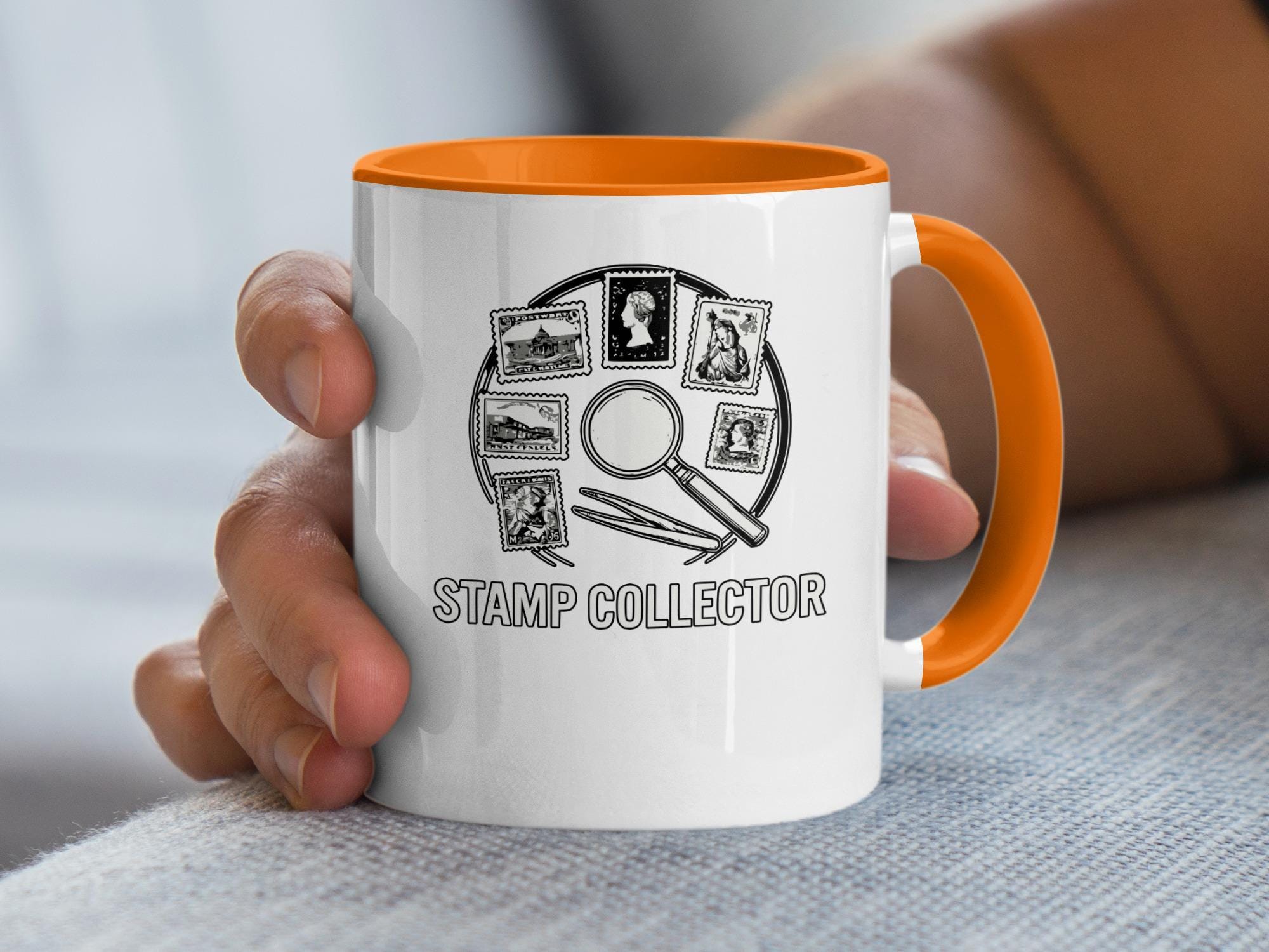 Stamp Collector Mug, Philately Gift, Stamp Collecting Lover, Hobby Enthusiast Mug, Unique Coffee Cup for Collectors, Focused Gift Idea