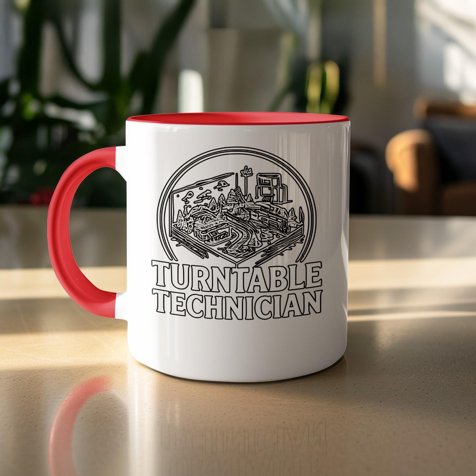 Turntable Technician Mug, Funny DJ Gift, Music Lover Mug, Coffee Mug for DJ, Unique Design Mug, Gift for Music Enthusiast, Turntable Art