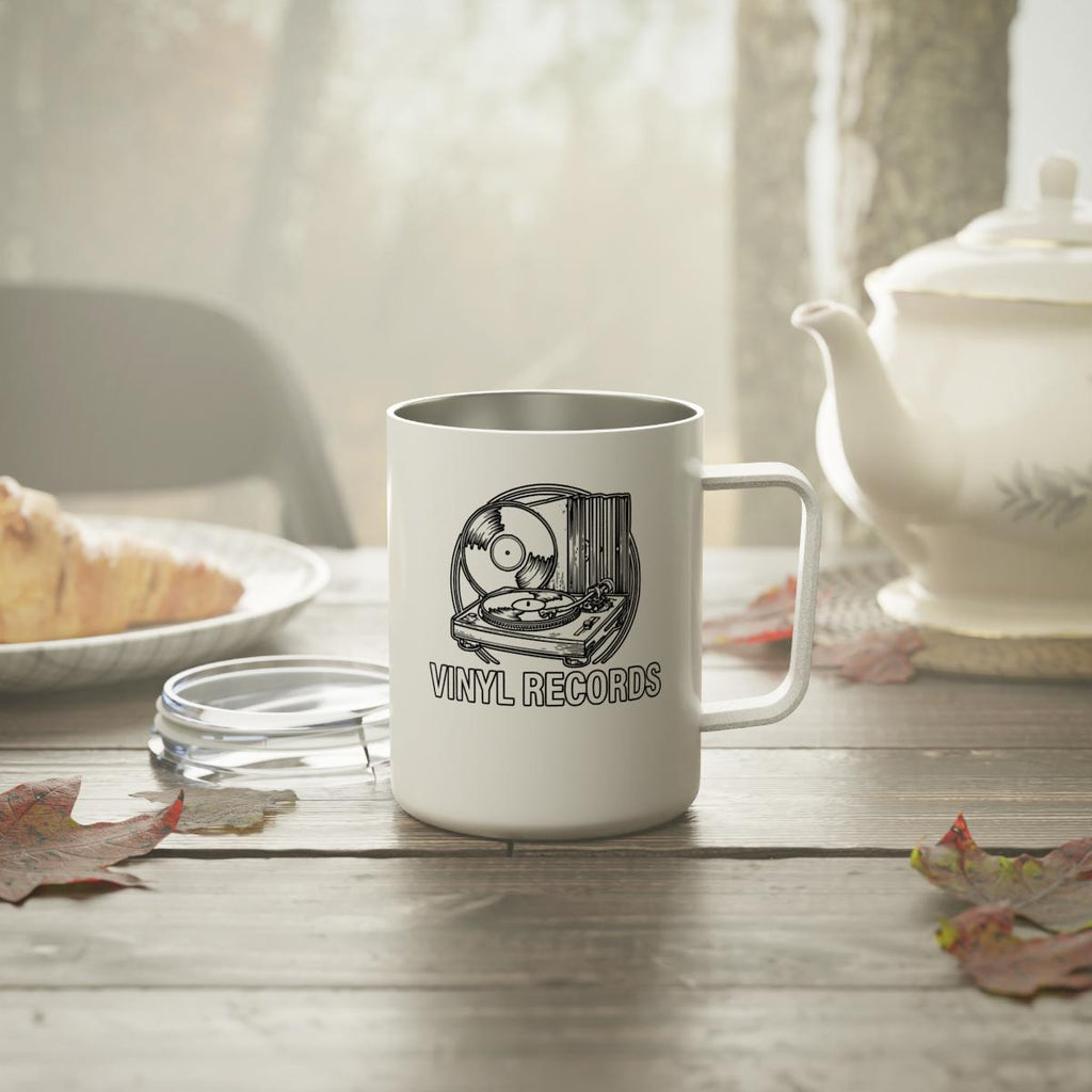 Vinyl Records Mug, Music Lover Gift, Record Player Design, Vintage Decor, Retro Coffee Mug, Turntable Enthusiast, Unique Gift Idea