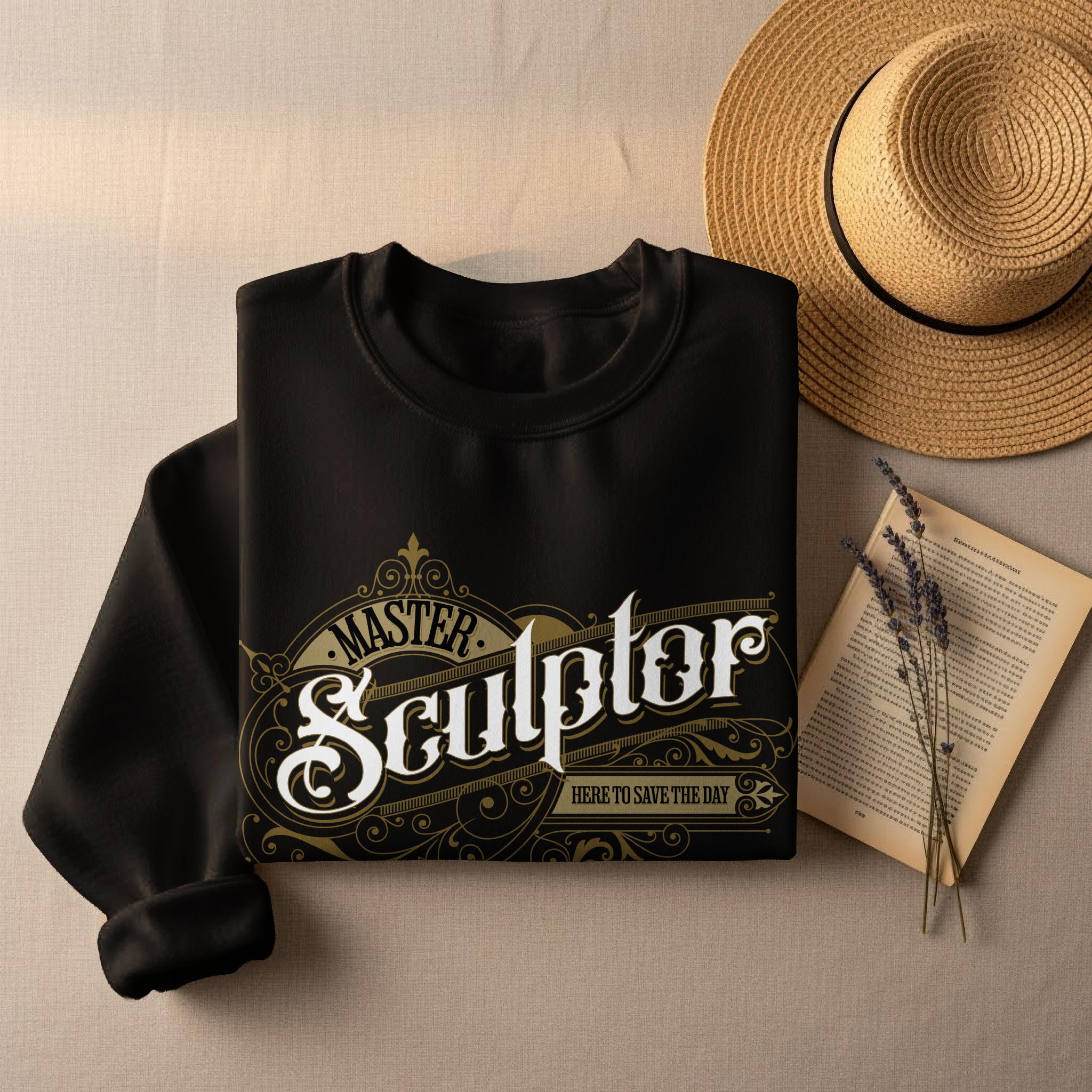 Vintage Master Sculptor Graphic Tee, Artistic Sculpture Design Shirt, Creative Sculptors Gift, Unisex Black Casual T-Shirt