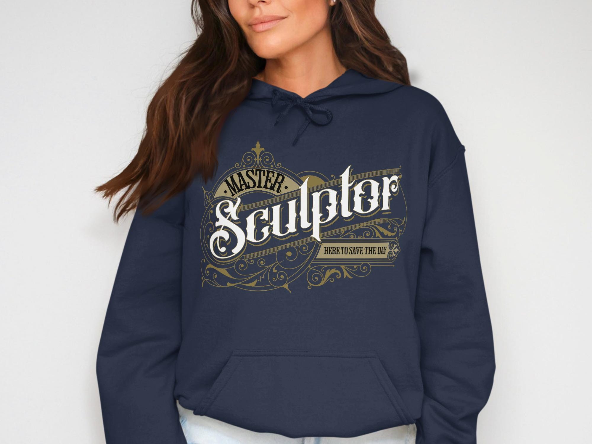 Master Sculptor Hoodie, Here to Save the Day Sweatshirt, Art Lover Gift, Artisan Pullover, Unique Graphic Hoodie, Creative Hoodie