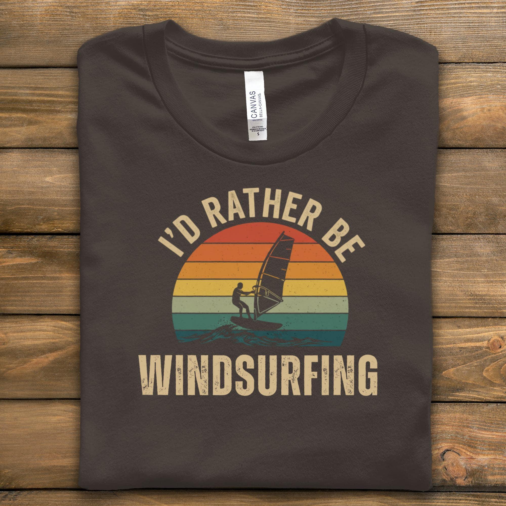 I'd Rather Be Windsurfing T-Shirt, Retro Sunset Tee, Surfing Gift Idea, Ocean Lover Shirt, Windsurfing Shirt, Summer T Shirt, Vacation Tee