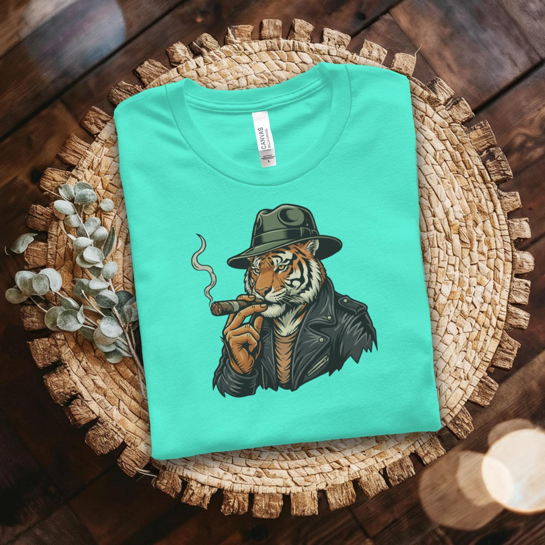 Gangster Tiger T-Shirt, Animal Art Tee