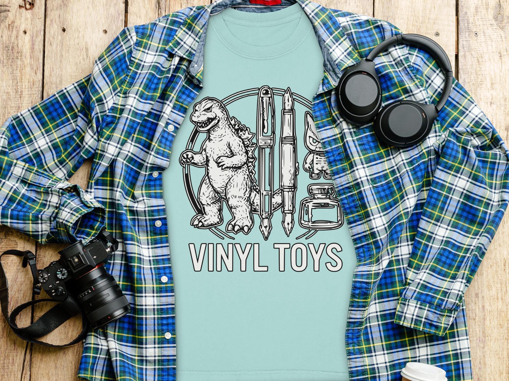 Vinyl Toys T-Shirt, Godzilla T Shirt, Ink Pens T Shirt, Designer Toys TShirt, Comfort Colors Shirt, Gift Ideas, Collectible Toys Shirt