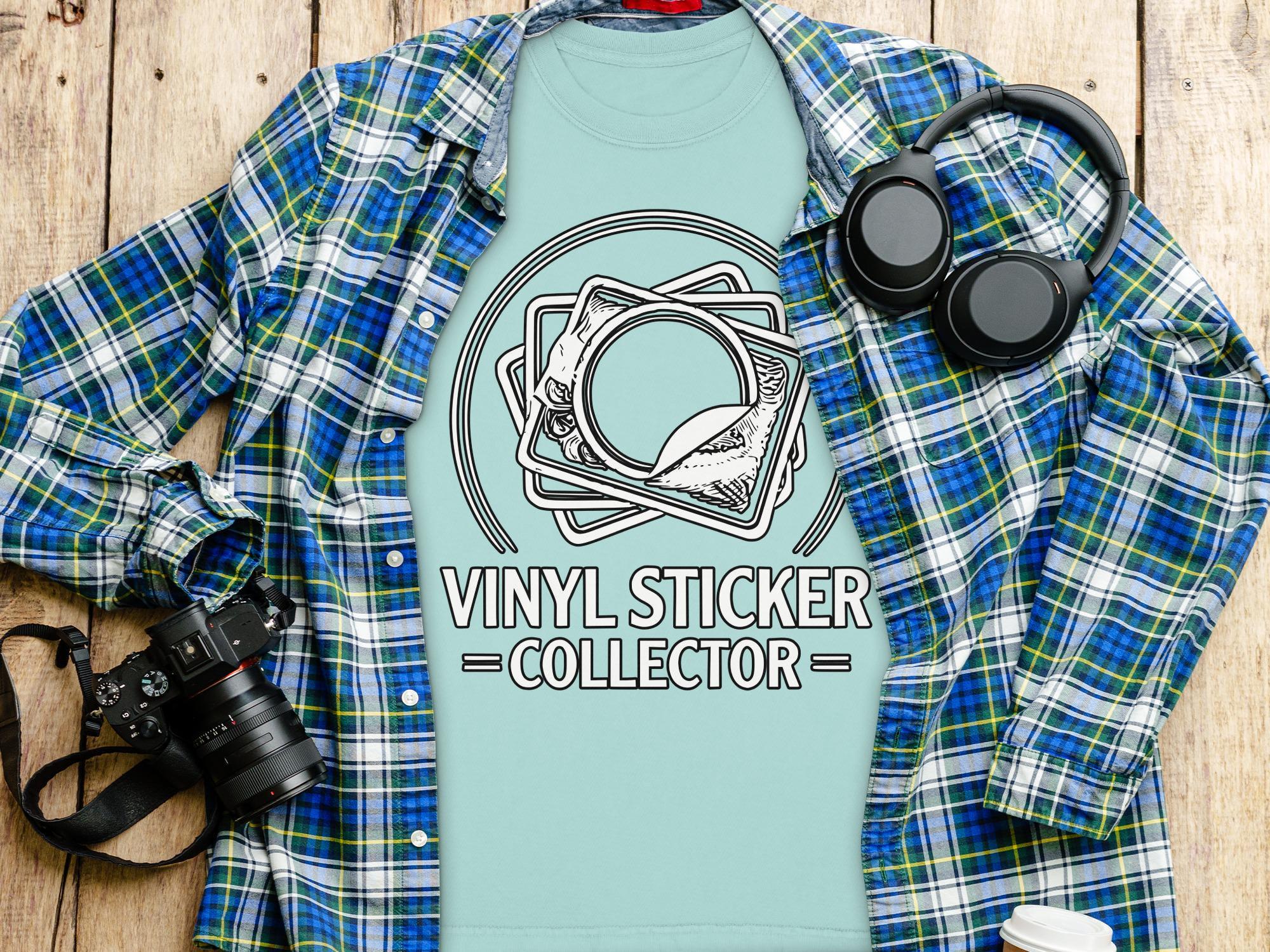 Vinyl Sticker Collector T Shirt, Sticker Collection T Shirt, Collectible Stickers, Comfort Colors, Sticker Lover Gift, Graphic Tee