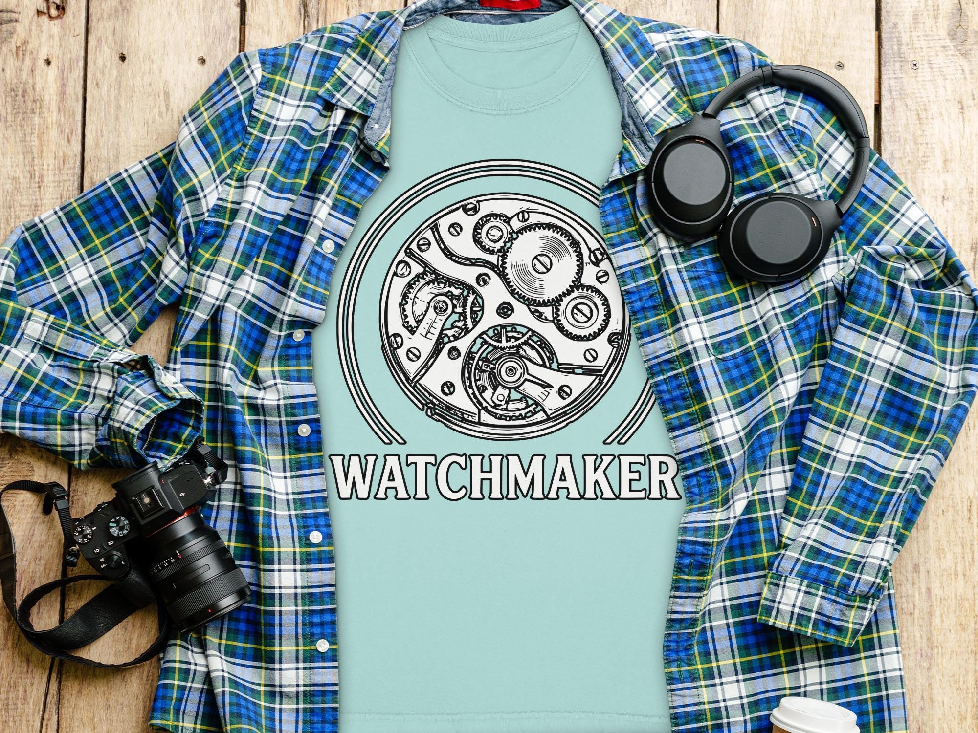 Watchmaker T-Shirt, Gear Shirt, Mechanical Tee, Clock Repair, Timepiece Shirt, Cool Mens T Shirts, Gifts for Him, Comfort Colors Tee