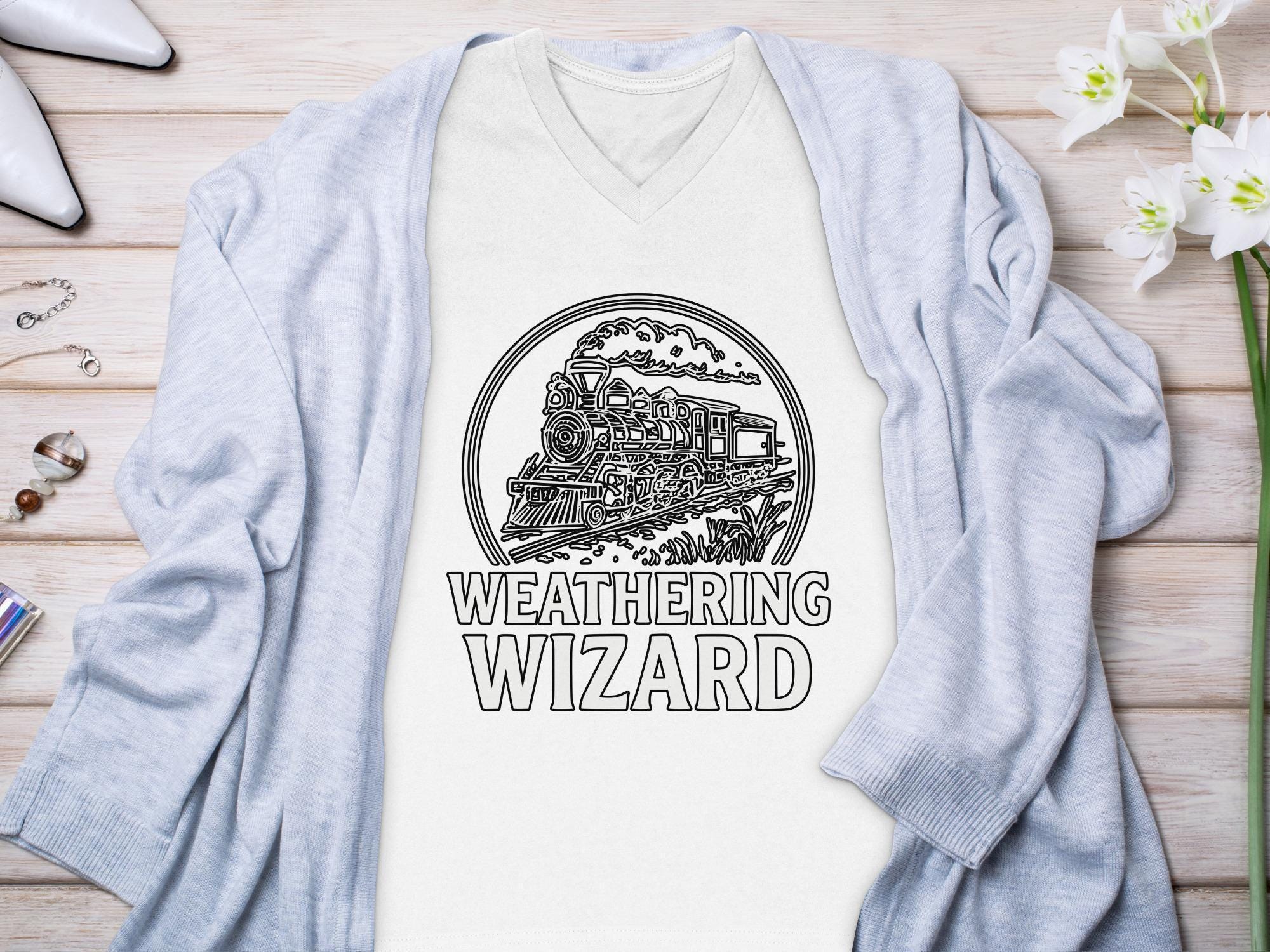Weathering Wizard T-Shirt, Steam Train Tee, Railroad, Vintage Train Shirt, Train Lover Gift, Comfort Colors, Unisex T-Shirt, Gift For Men